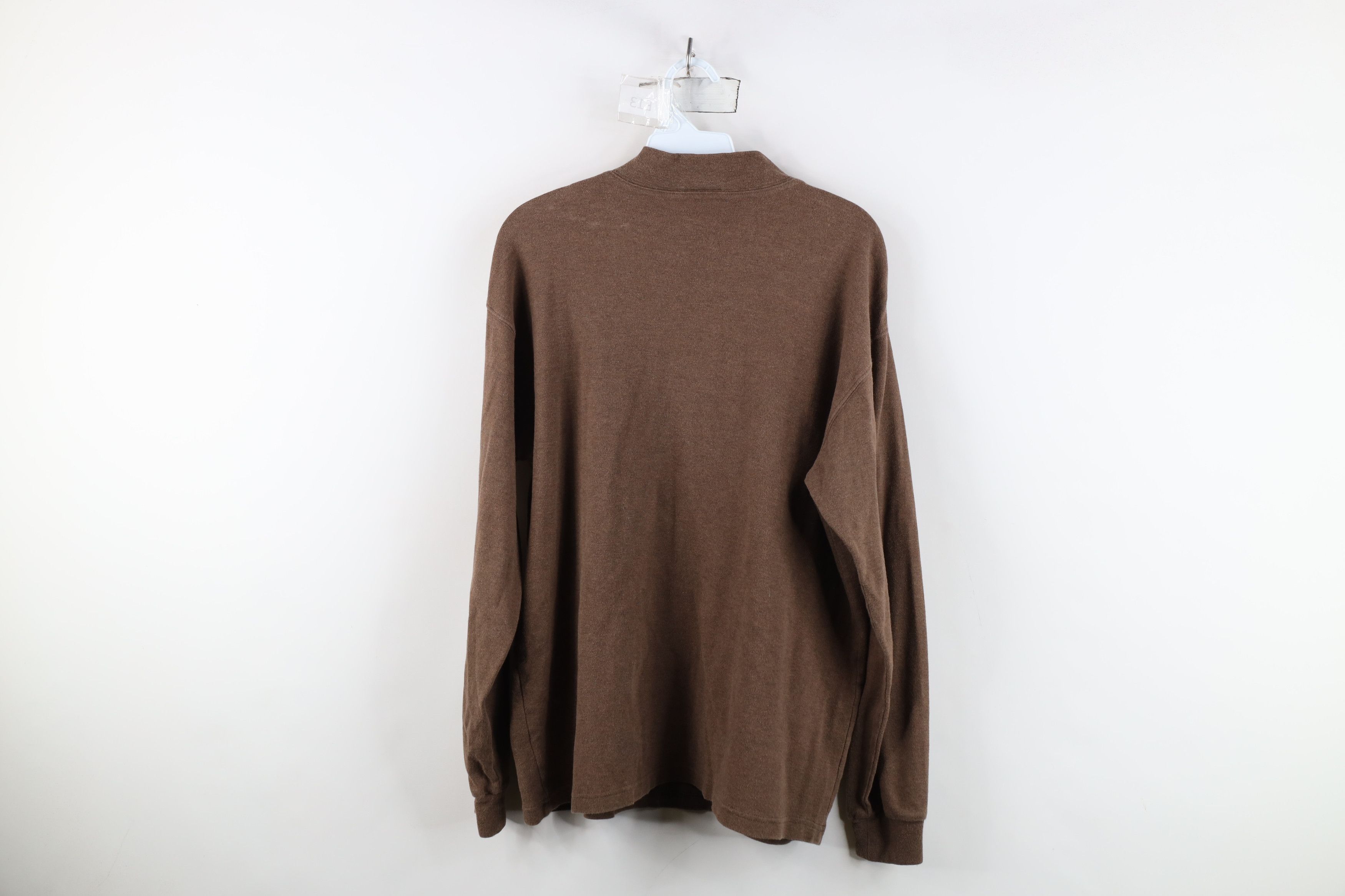 Vintage Vintage 90s Streetwear Mock Neck Long Sleeve T-Shirt Brown Size US M / EU 48-50 / 2 - 12 Thumbnail
