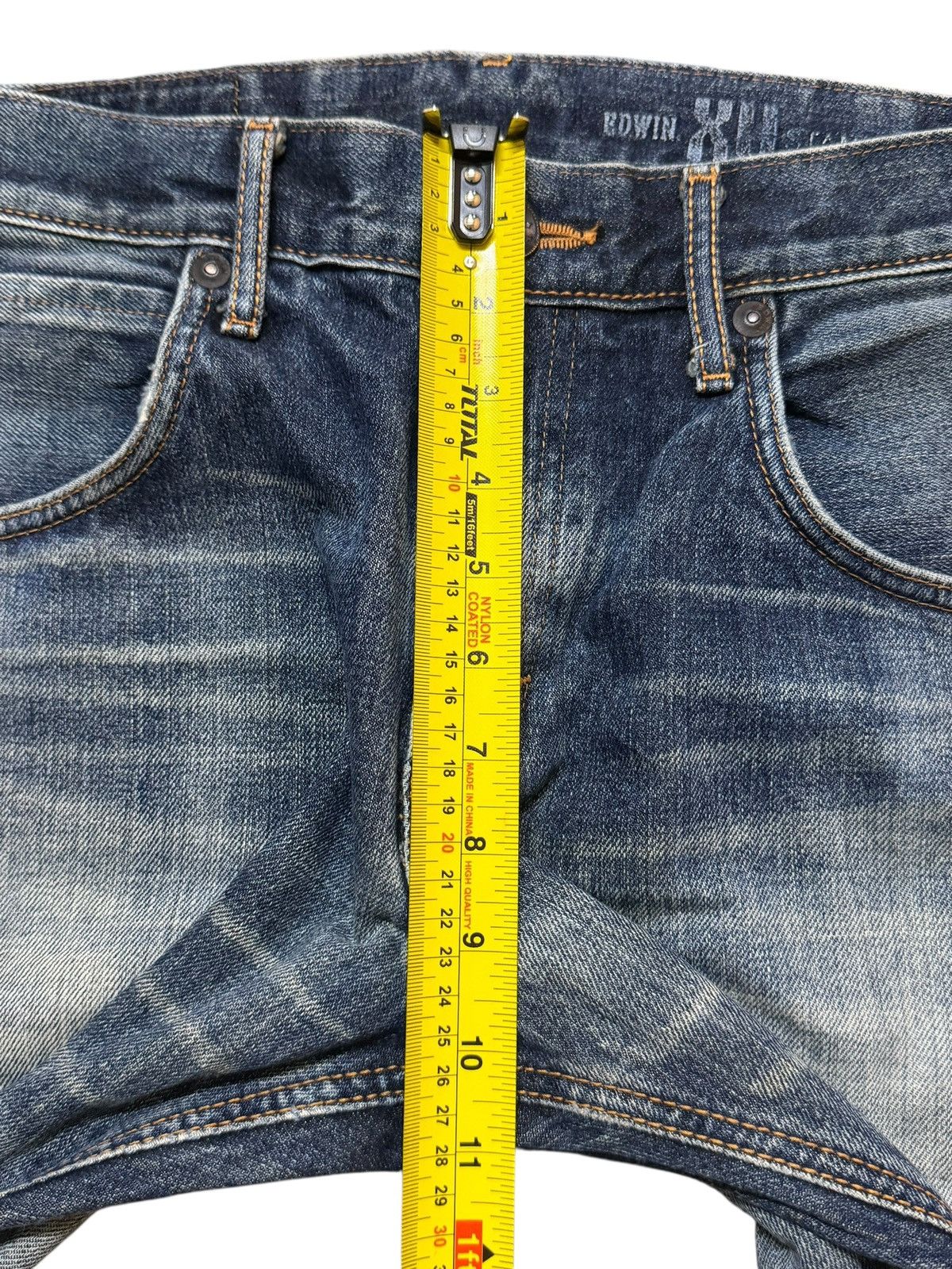 Edwin Vintage 90s Edwin XV Blue Faded Wash Whiskers Distressed Size US 32 / EU 48 - 14 Thumbnail