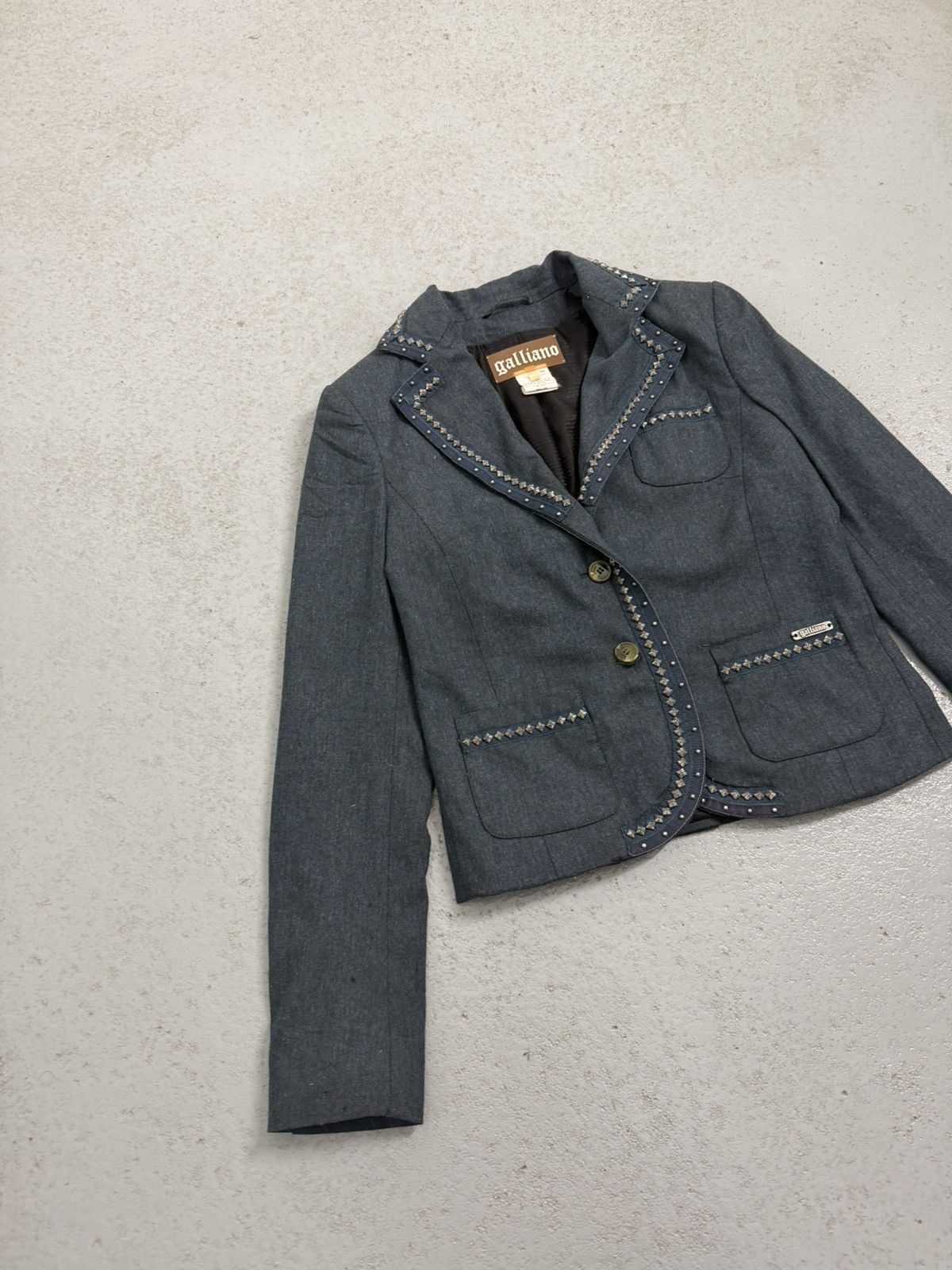 John Galliano Vintage John Galliano FW04 Studded Blazer Size S / US 4 / IT 40 - 3 Thumbnail
