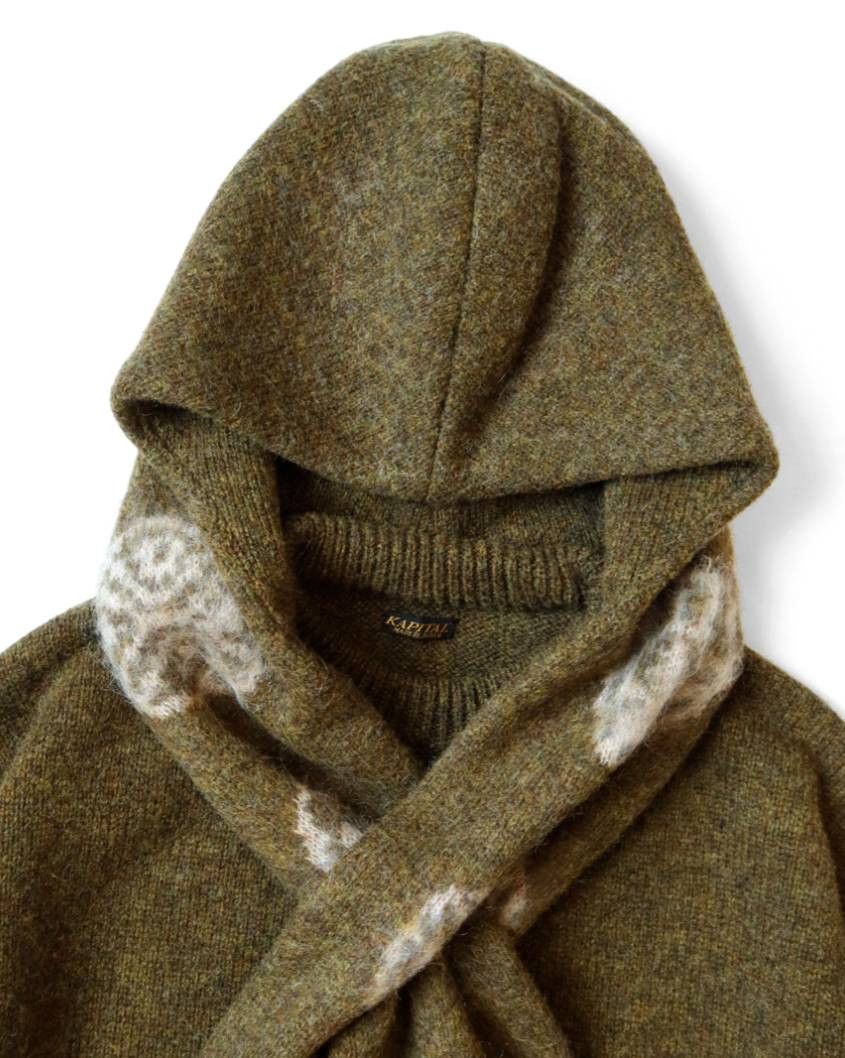 Kapital 5G Small pattern knit KESA hooded sweater Size US L / EU 52-54 / 3 - 5 Thumbnail