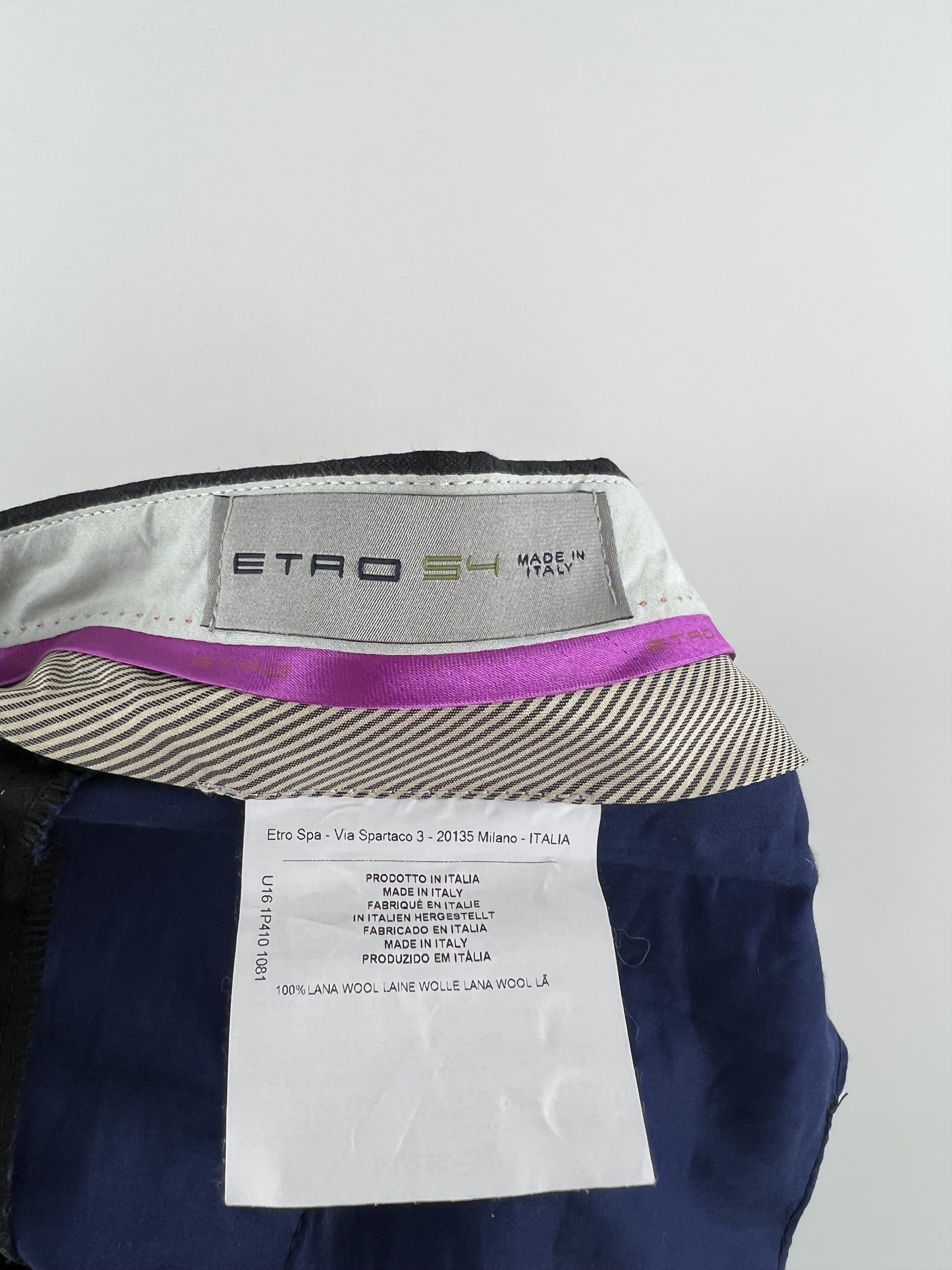 Etro Etro Navy Blue 100% Wool Trousers Size 54 Size 54R - 5 Thumbnail
