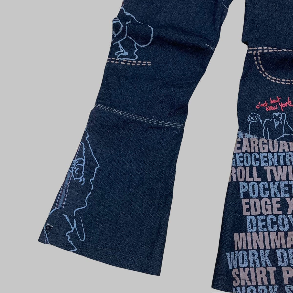 MARITHE FRANCOIS GIRBAUD - Vtg Flared Unique Printed Jeans