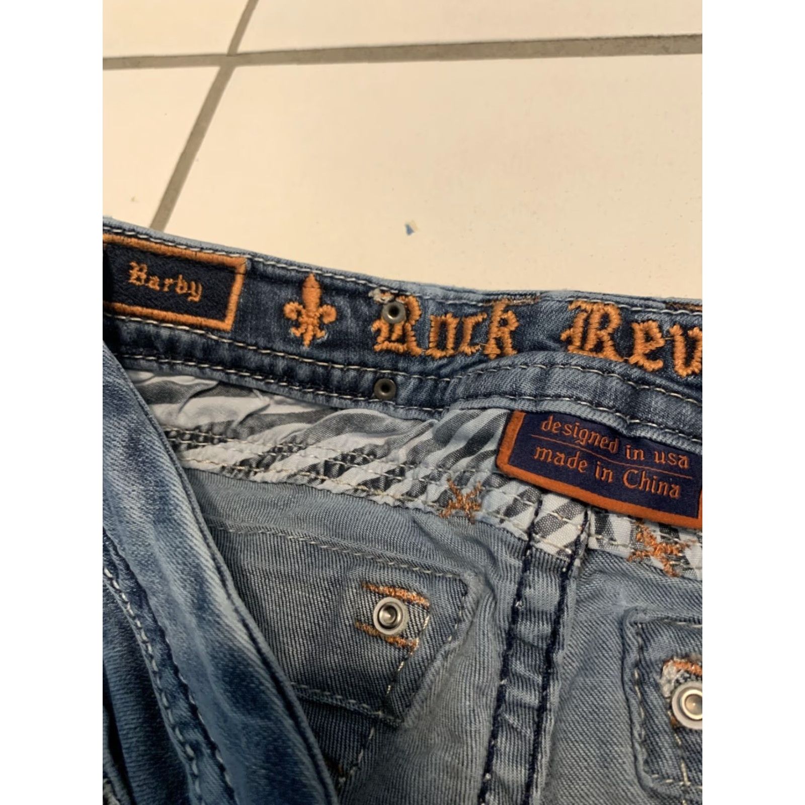 Vintage ROCK REVIVAL Barbie Embellished Mid-Rise Skinny Jeans Blue Women 27 Size 27" / US 4 / IT 40 - 7 Thumbnail