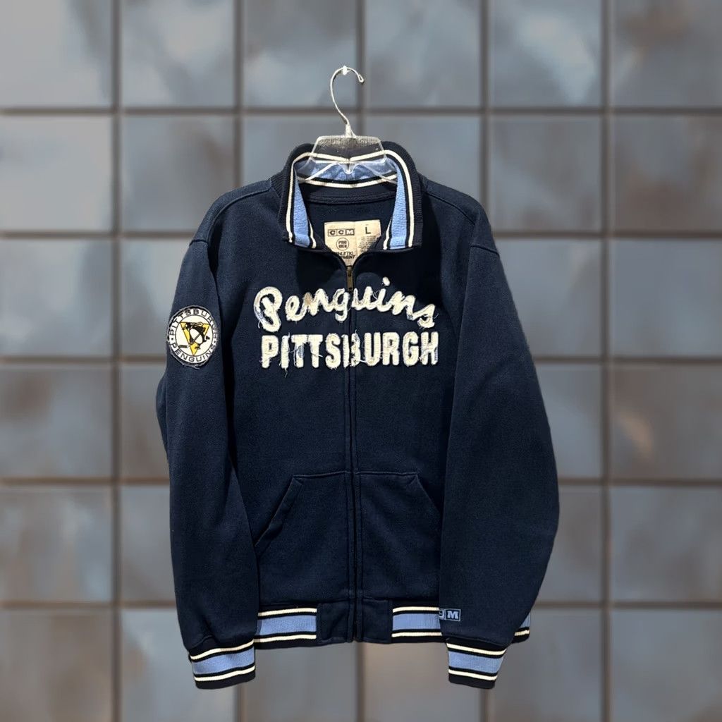 NHL Pittsburgh Penguins Jacket Men’s L Blue NHL Hockey Full Zip CCM Throwback Size US L / EU 52-54 / 3 - 1 Thumbnail