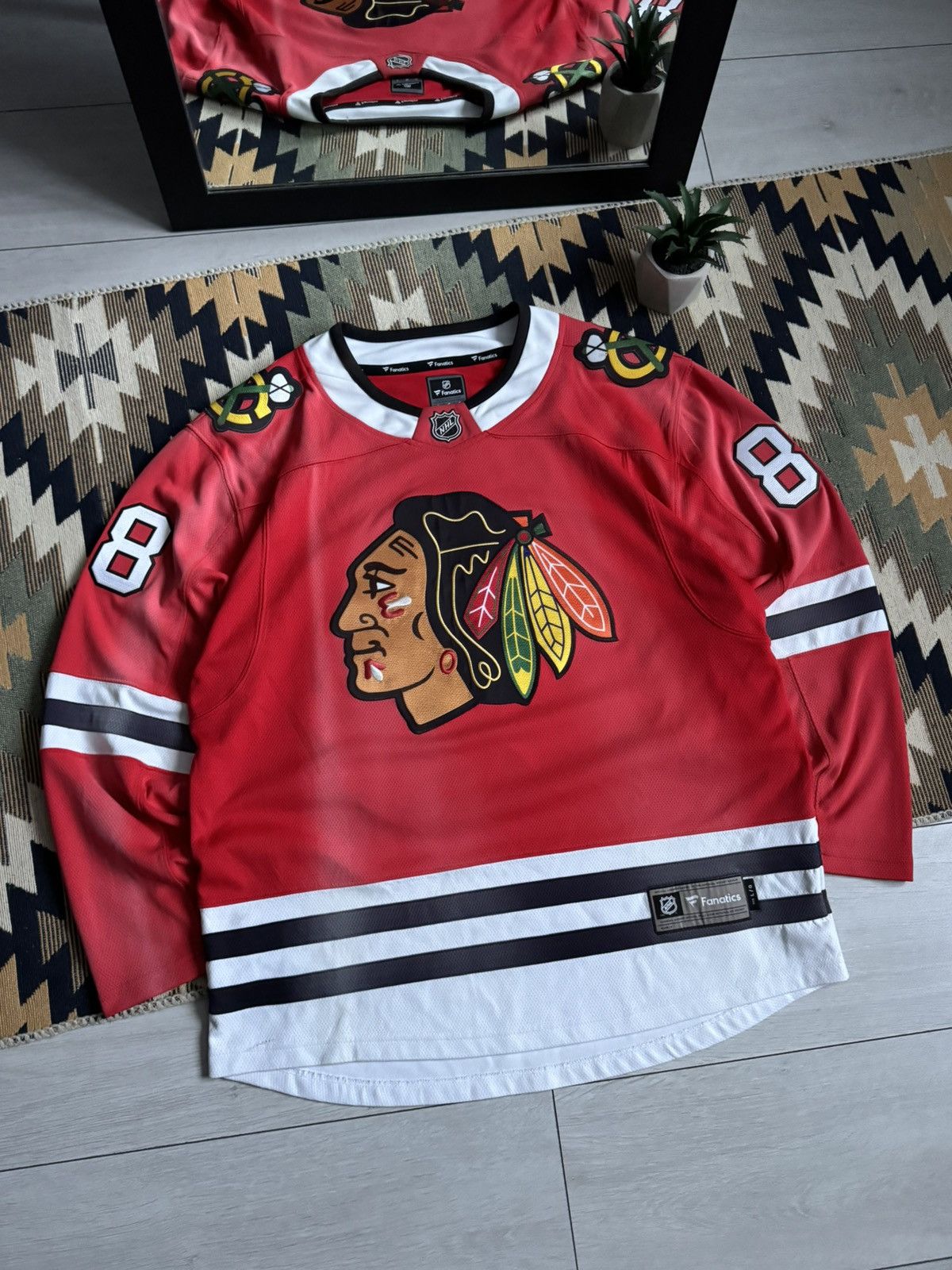 NFL Vintage NFL Chicago Blackhawks Patric Kane #88 Jersey Size US L / EU 52-54 / 3 - 3 Thumbnail