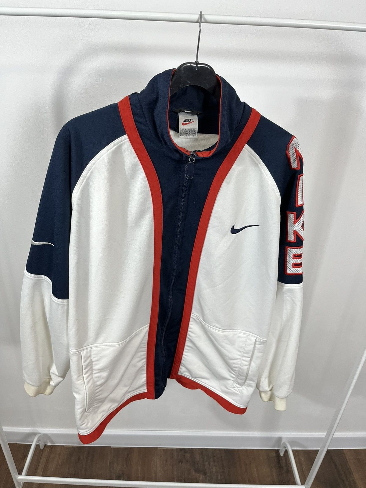 Nike × Vintage NIKE SWOOSH LOGO RETRO Y2K 90’S TRACK JACKET Size US L / EU 52-54 / 3 - 6 Thumbnail