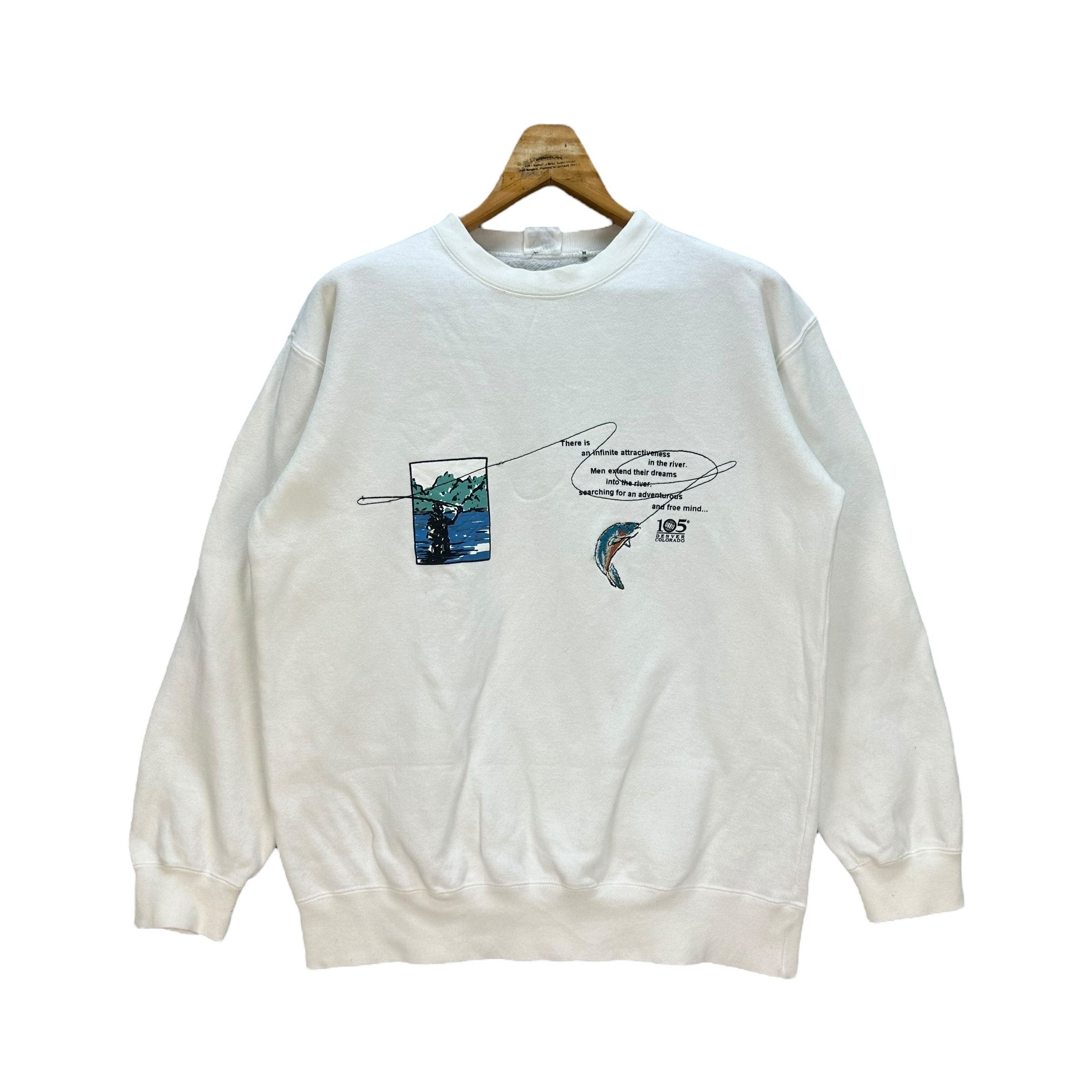 Japanese Brand 105 DENVER COLORADO FLY FISHING GRAPHIC SWEATSHIRT #8717-022 Size US M / EU 48-50 / 2 - 1 Thumbnail