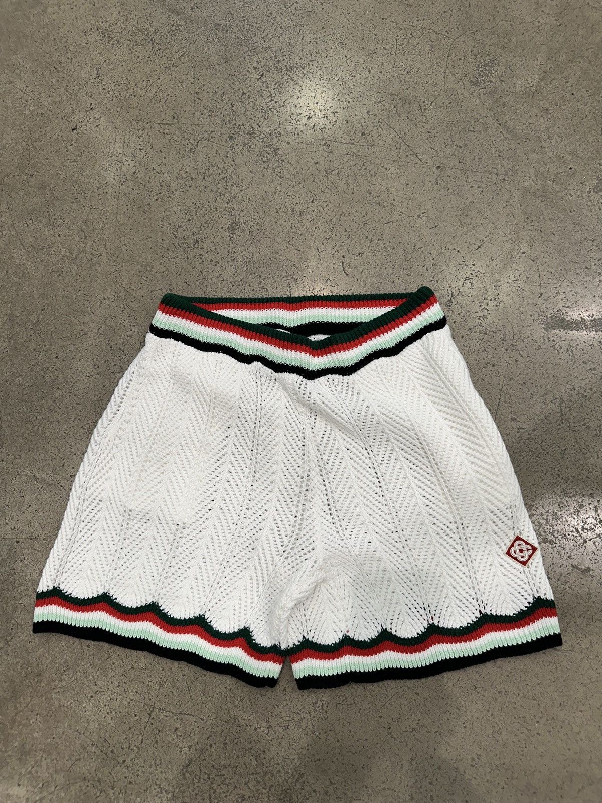 Casablanca CASABLANCA - Cotton Chevron Crochet Shorts Size US 32 / EU 48 - 1 Thumbnail