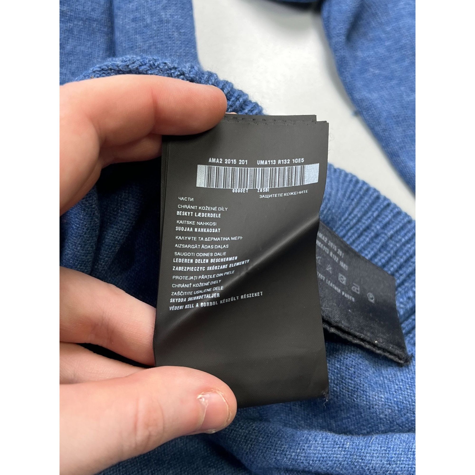 Prada Prada Blue Wool Cashmere Crew Neck Sweater (Y1015) Size US L / EU 52-54 / 3 - 7 Thumbnail