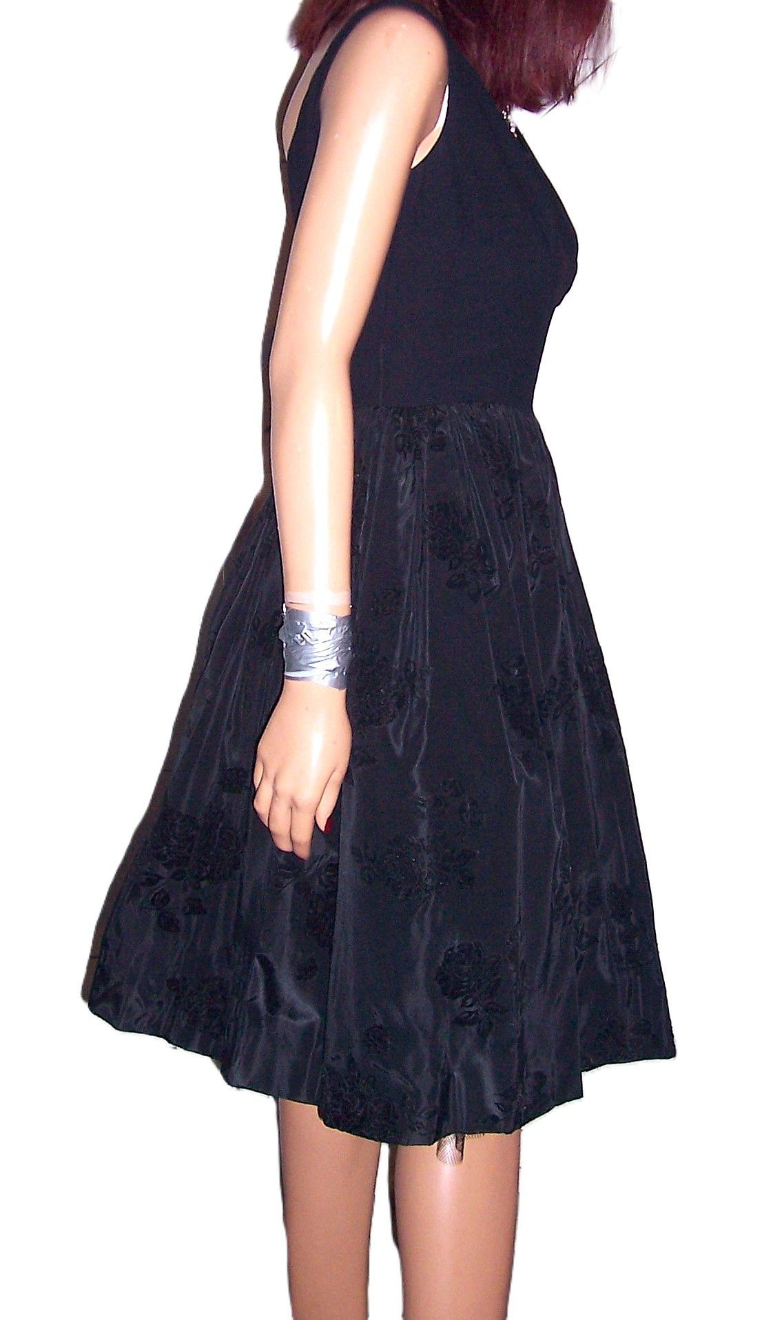 Vintage Vintage Lord & Taylor 5th Avenue Black Floral Dress S Size S / US 4 / IT 40 - 6 Thumbnail