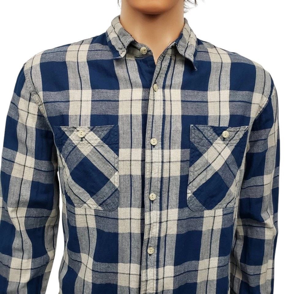 JACHS NY Jachs Linen Blend Shirt Plaid Pockets Long Sleeve M Size US M / EU 48-50 / 2 - 4 Thumbnail