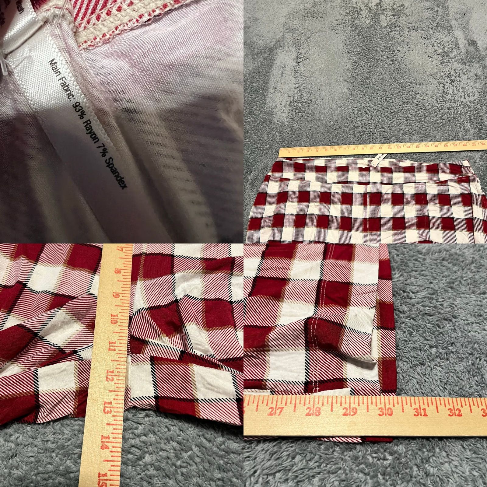 Vintage Soma Pajama Lounge Pants Womens XXL Red Plaid Stretch Sleep Pants Size 40" / US 18 - 8 Thumbnail