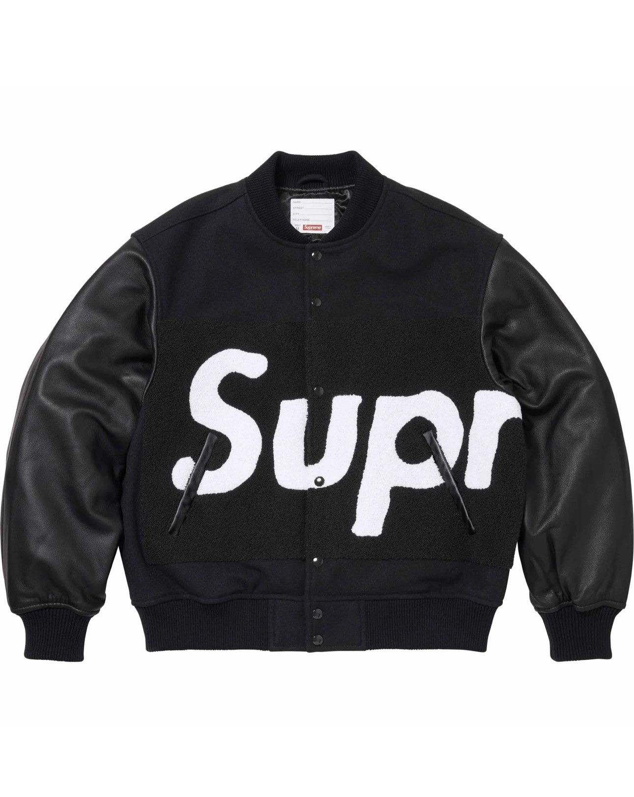 Supreme Supreme Big Logo Chenille Varsity Jacket Black size Large