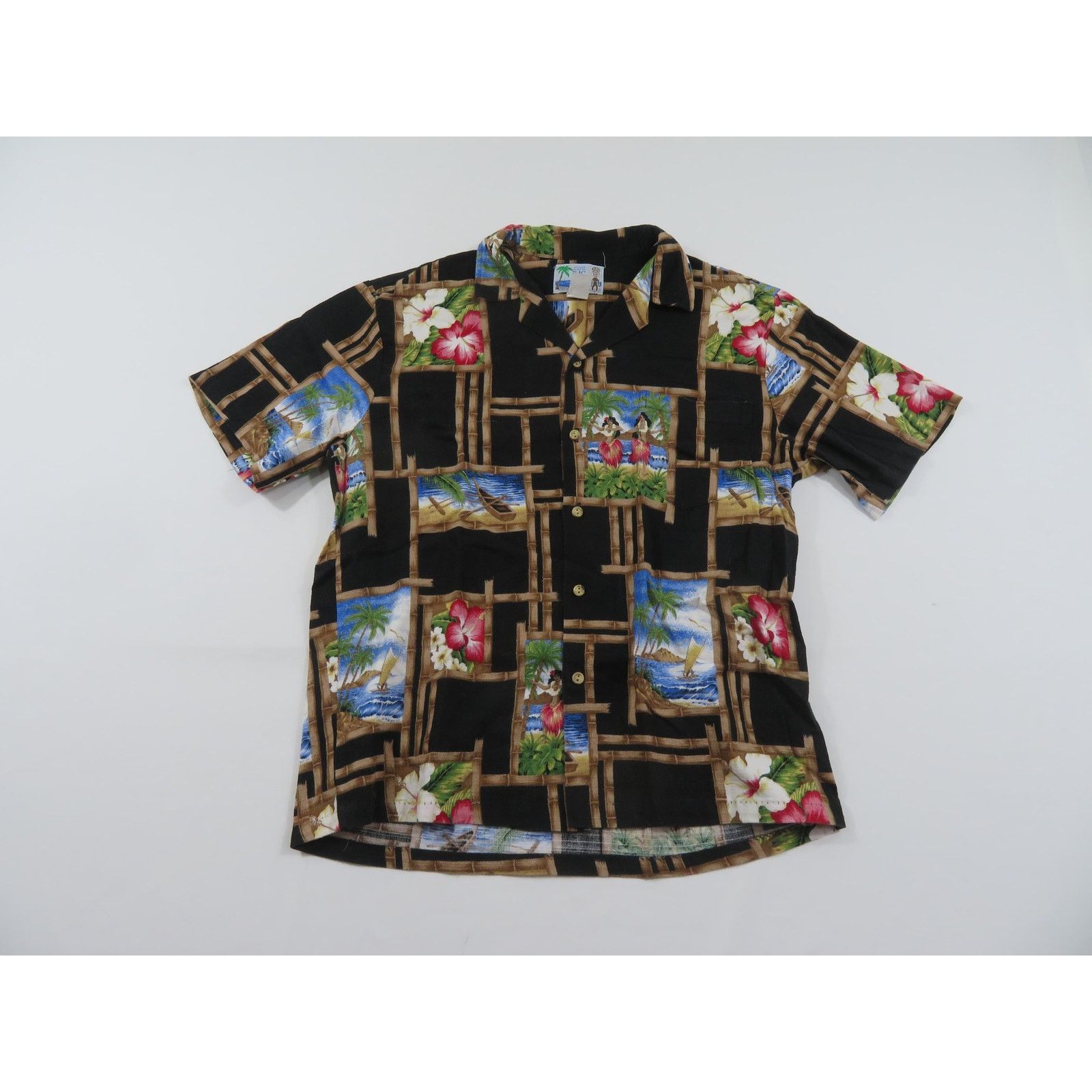 Other RJC Hawaiian Shirt, Camp Aloha, Cotton, Black Brown M 1990s Size US M / EU 48-50 / 2 - 1 Thumbnail