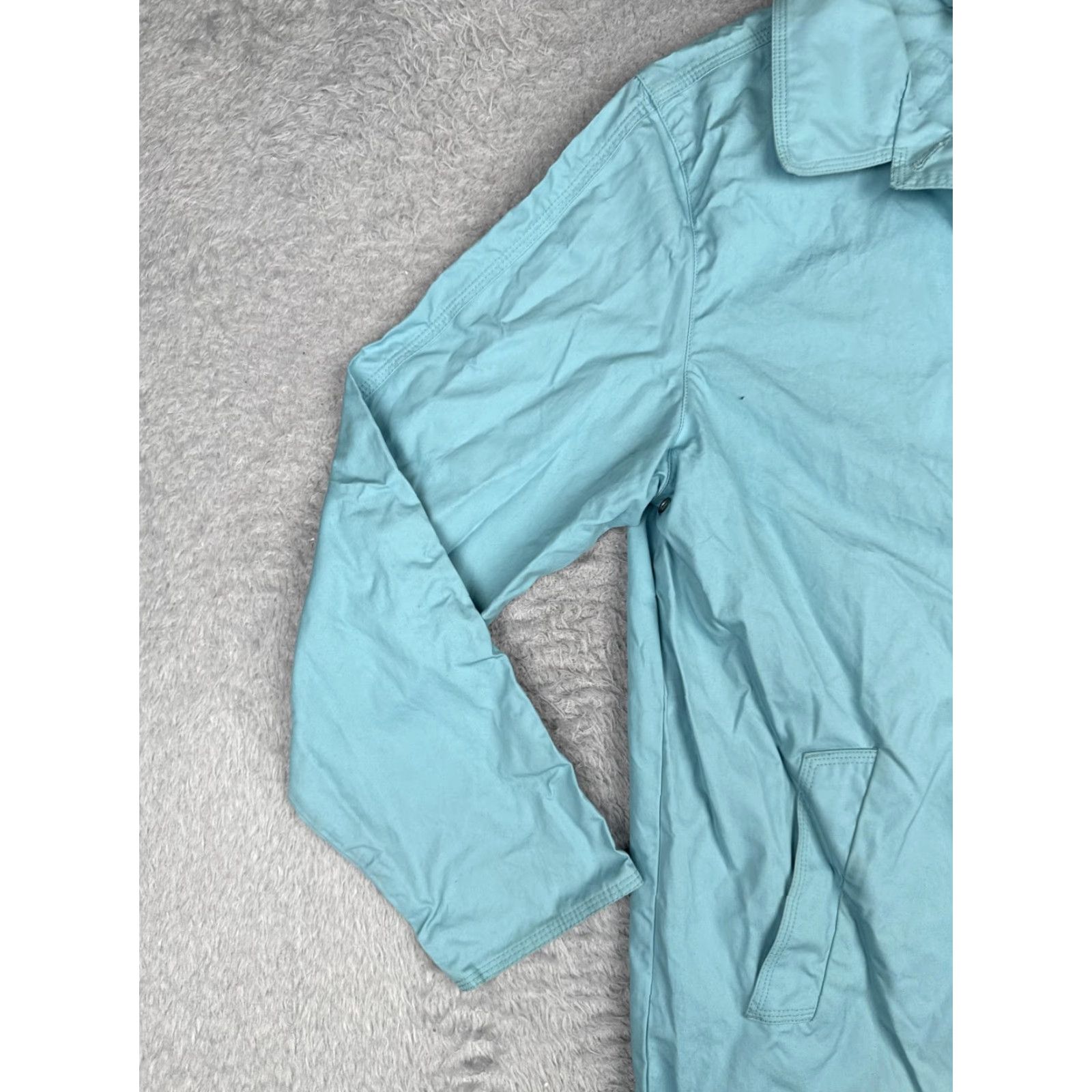 Vintage L.L. Bean Coat Womens Medium Blue Cotton Button Front Lightweight Unlined Casual Size M / US 6-8 / IT 42-44 - 6 Thumbnail