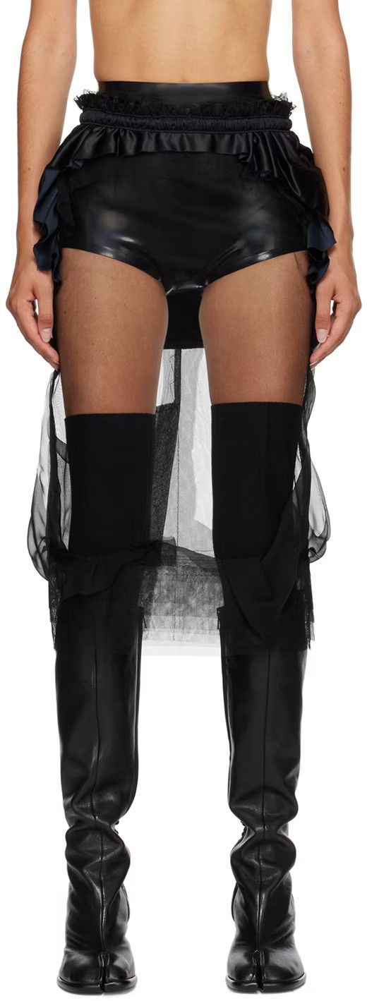 image of Maison Margiela O1W1Db10324 Midi Skirt In Black, Women's
