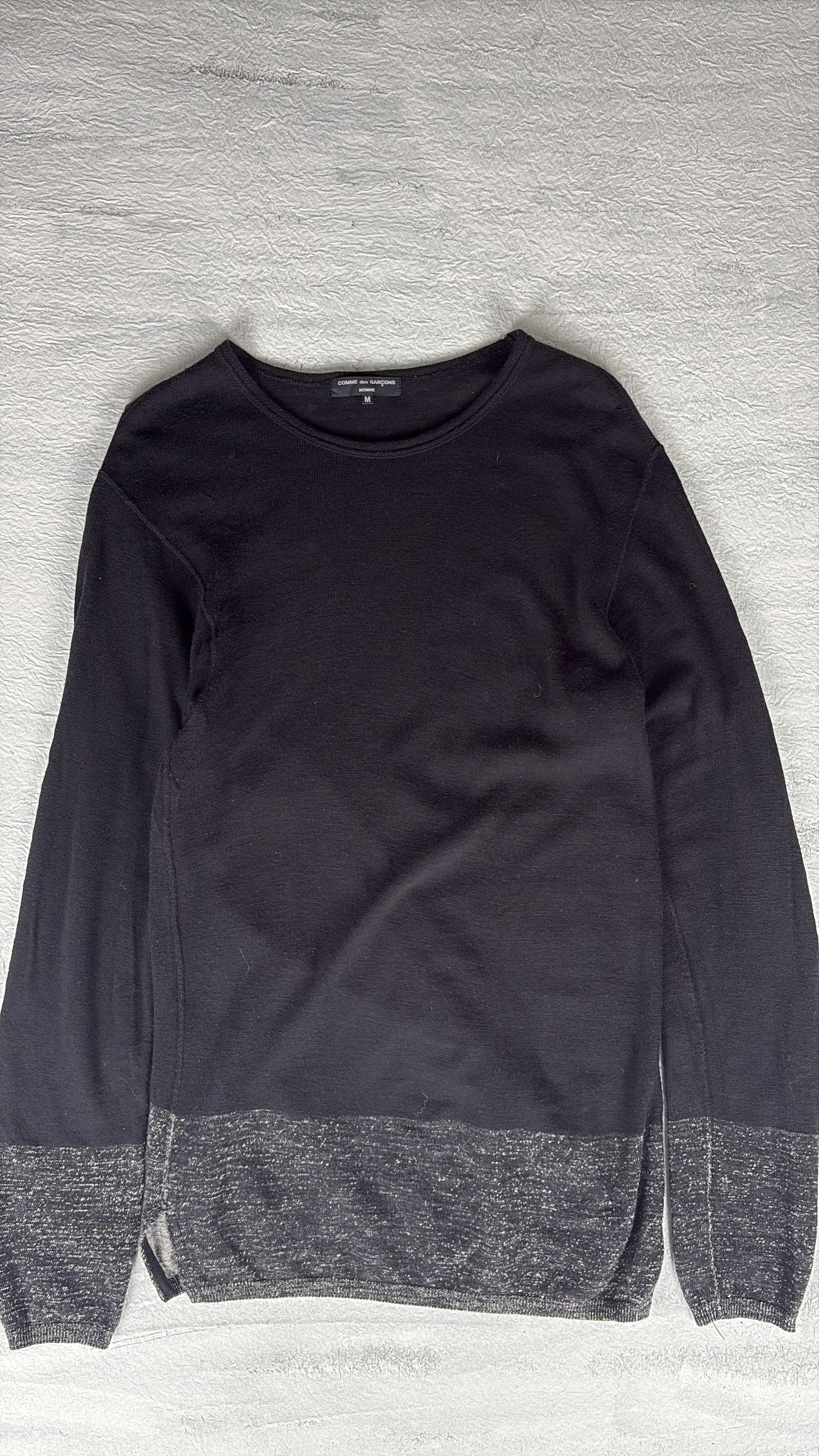 Comme des Garcons Comme des Garcons Homme Lightweight Knitted Sweatshirt Black Size US M / EU 48-50 / 2 - 4 Thumbnail