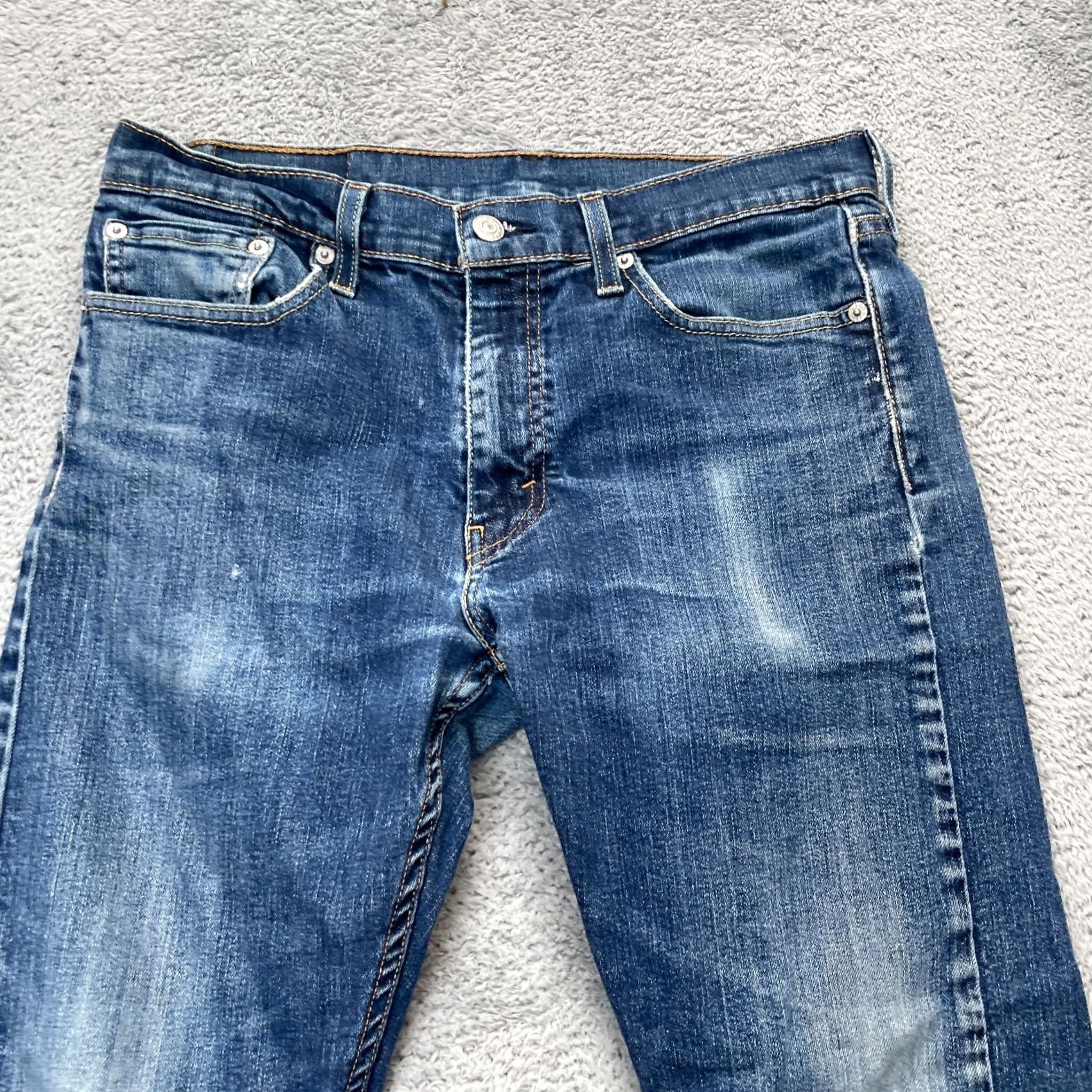 Levi's Levi's Levi's 513 Jeans Slim Straight Blue Denim Cotton Stretch 30x28 Mens Jeans Pocket Logo Button Zipper B 5-Pocket Size US 30 / EU 46 - 5 Thumbnail