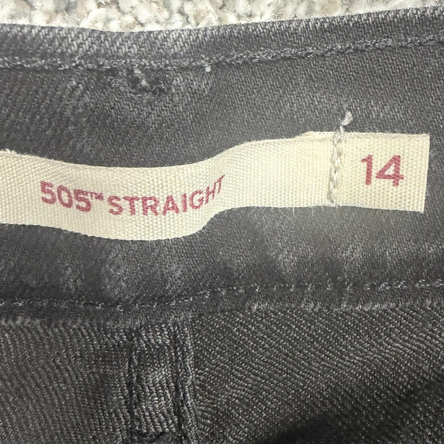 Levi's Levi's 505 Straight Jeans Womens 14 35x29 Black Dark Wash Stretch Denim Mid Rise Size 36" / US 14 / IT 50 - 7 Thumbnail