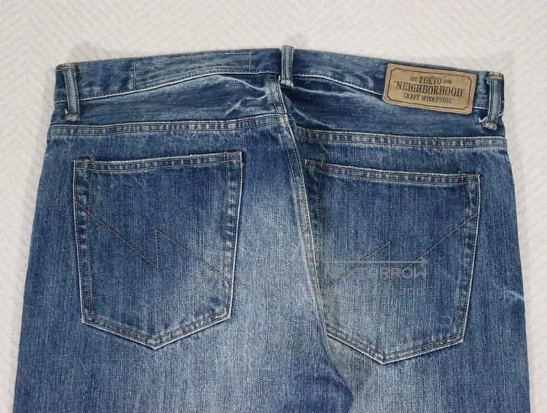 Neighborhood Neighborhood size L 17aw Savage Washed Denim Jeans King of Size US 27 - 4 Thumbnail