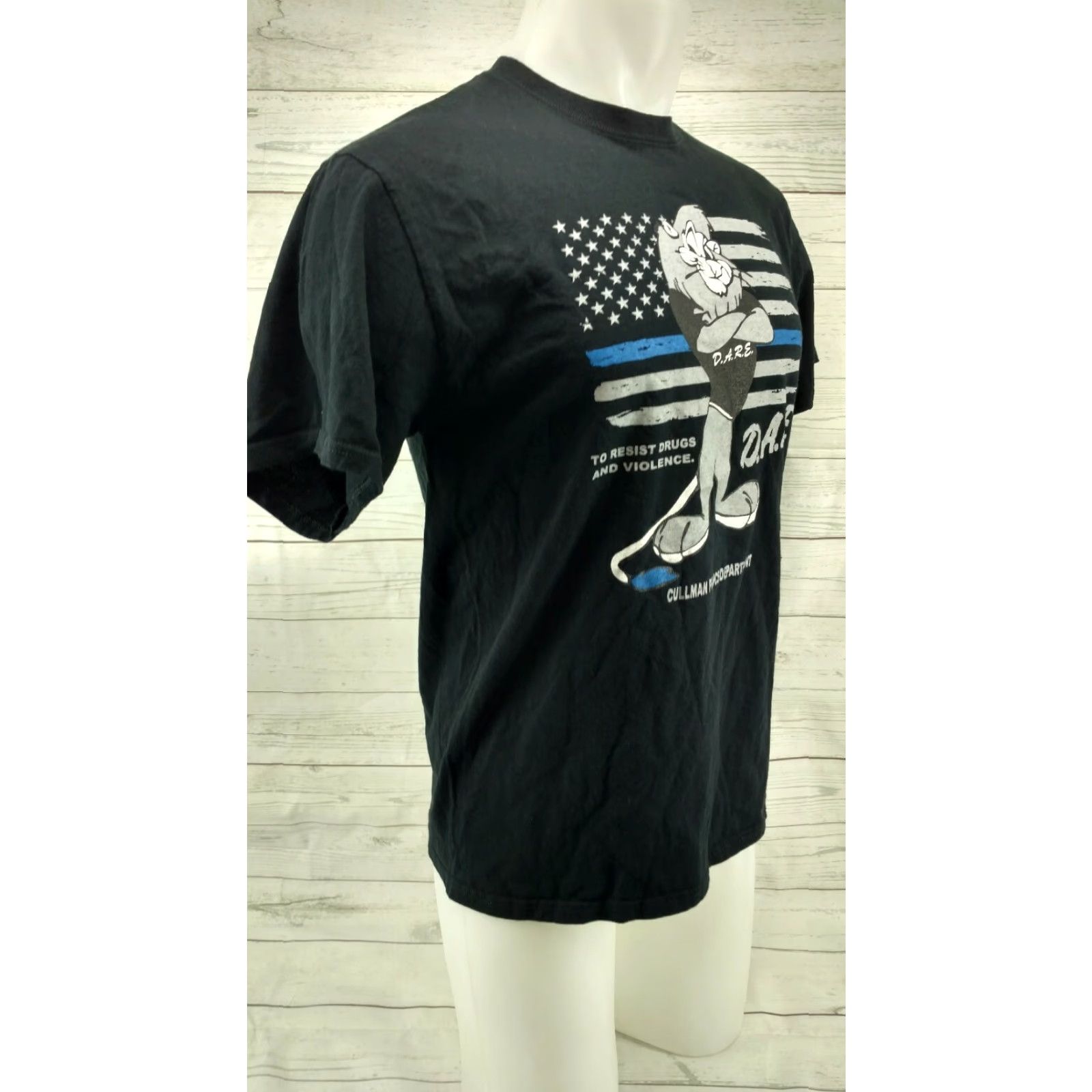 Port & Company DARE TO STAY OFF DRUGS LION Black T-Shirt Port & Company Mens Medium Graphic Tee Size US M / EU 48-50 / 2 - 4 Thumbnail