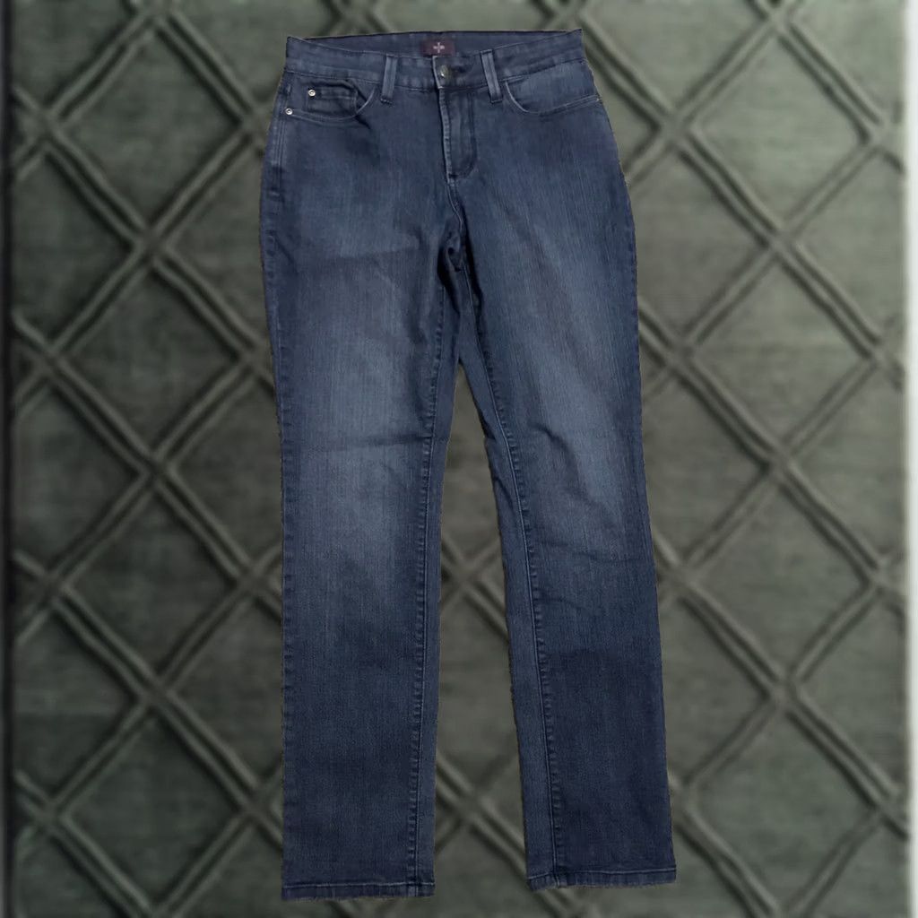 NYDJ NYDJ Women Jeans Size 4 Dark Wash Skinny Leg Blue Denim Made In USA stretch Size 27" / US 4 / IT 40 - 1 Thumbnail