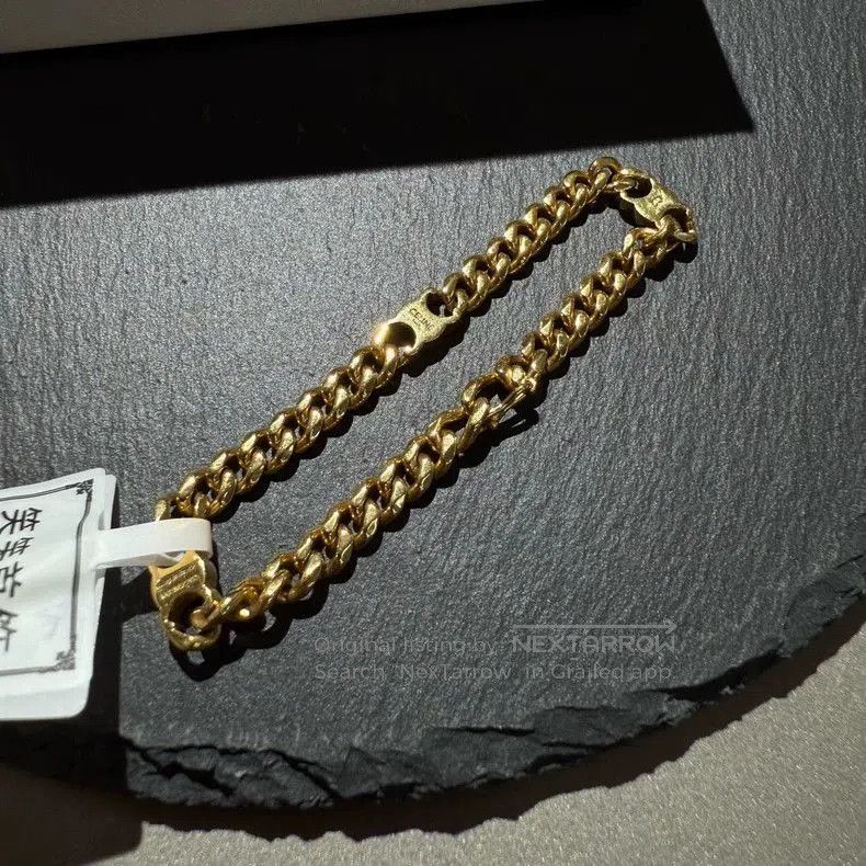 Celine Celine Gold Arc de Triomphe Logo Bracelet. Size ONE SIZE - 1 Thumbnail