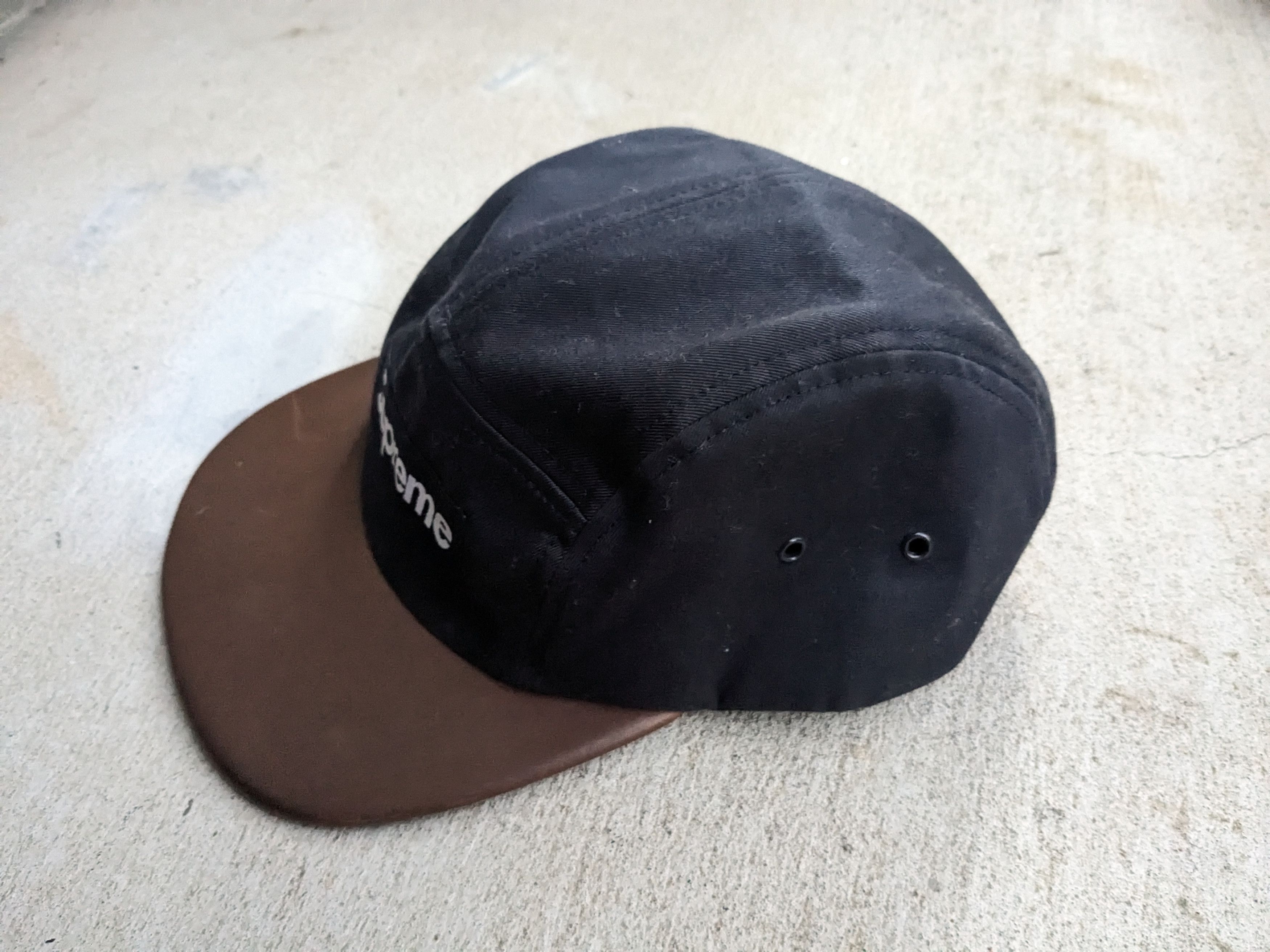 Supreme Supreme Expedition Leather Camp Cap Black Hat 5 Panel BOGO Size ONE SIZE - 4 Thumbnail
