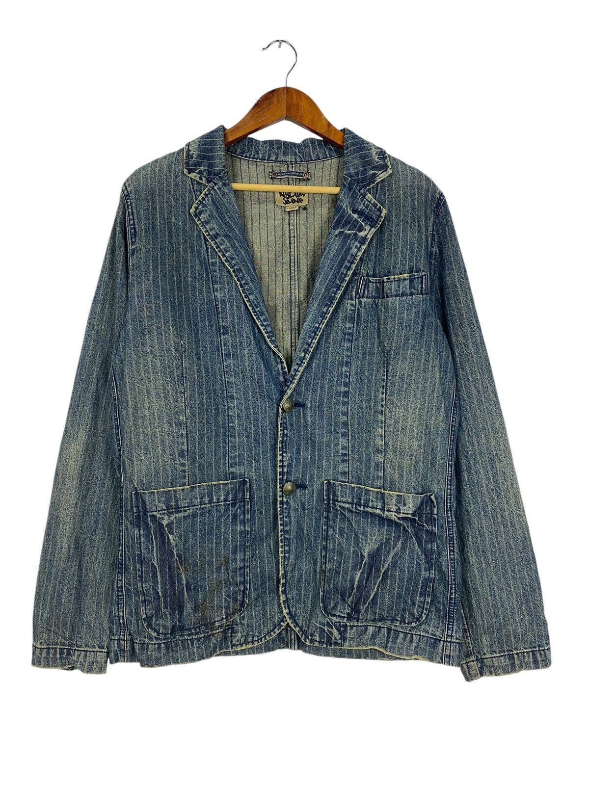 Indigo × Vintage Vintage Nylaus Jeans distress design Size US L / EU 52-54 / 3 - 1 Thumbnail