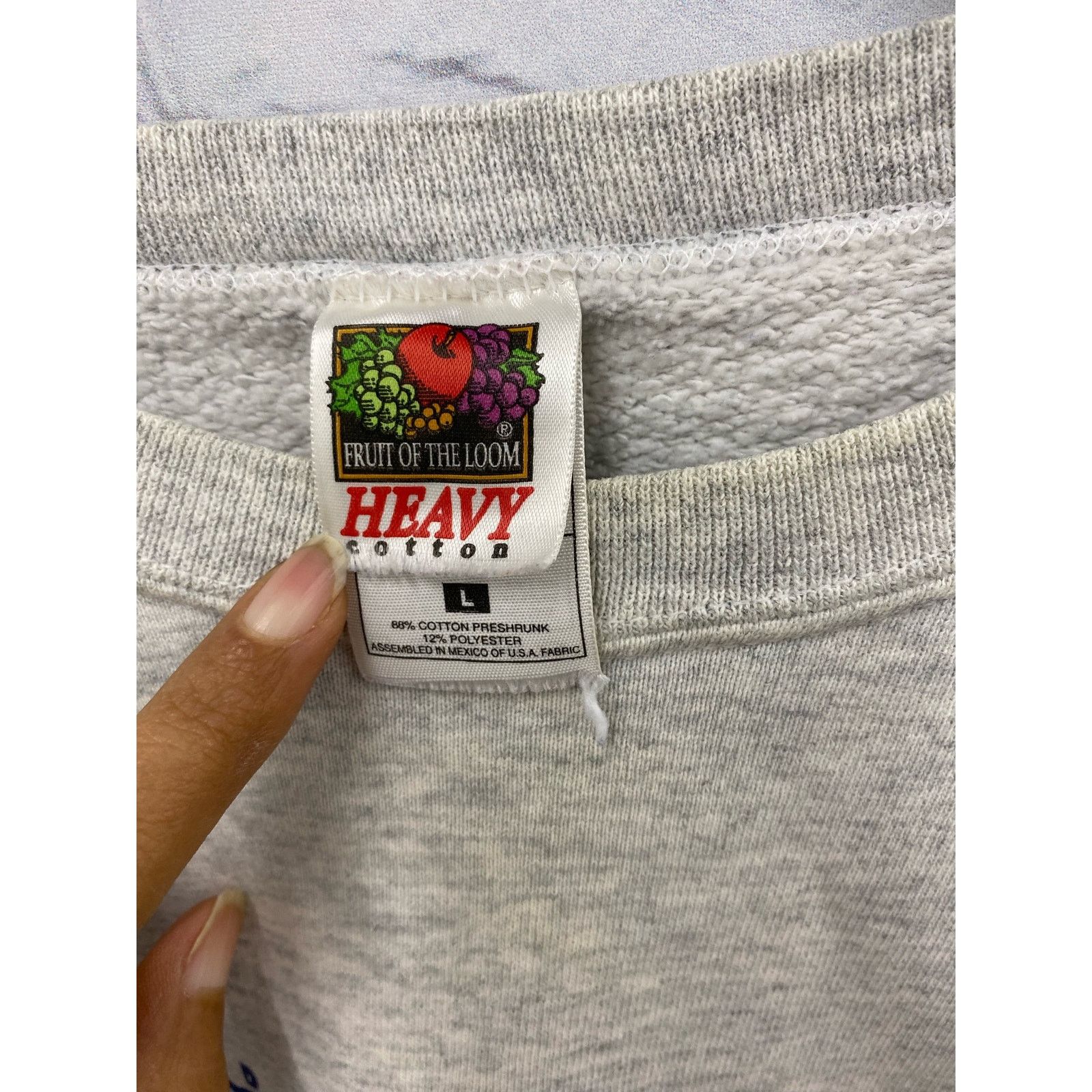 Fruit Of The Loom Vintage Preshrunk Heavy "Cotton God Bless America"Sweaer L Size US L / EU 52-54 / 3 - 4 Thumbnail