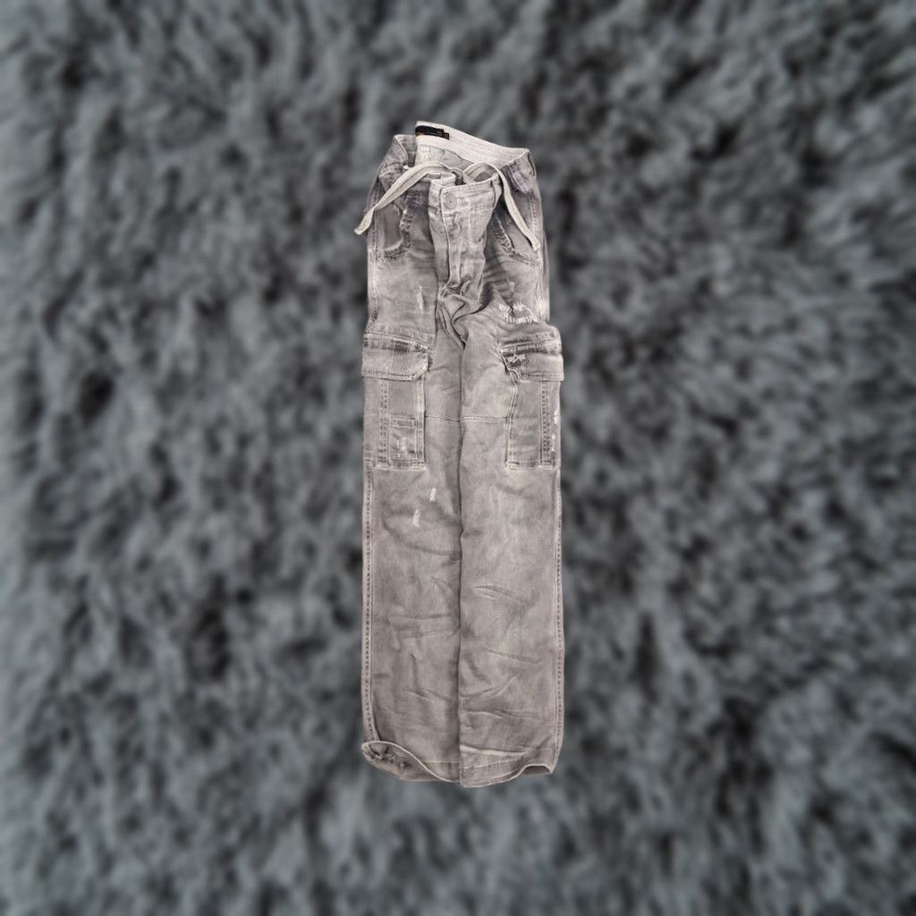 Vintage Alpha Industries Cargo Pants Mens Regular 32 Gray Cotton Blend Cargo Pocket 90s Army Canvas Straight Flat Front Size US 32 / EU 48 - 1 Thumbnail