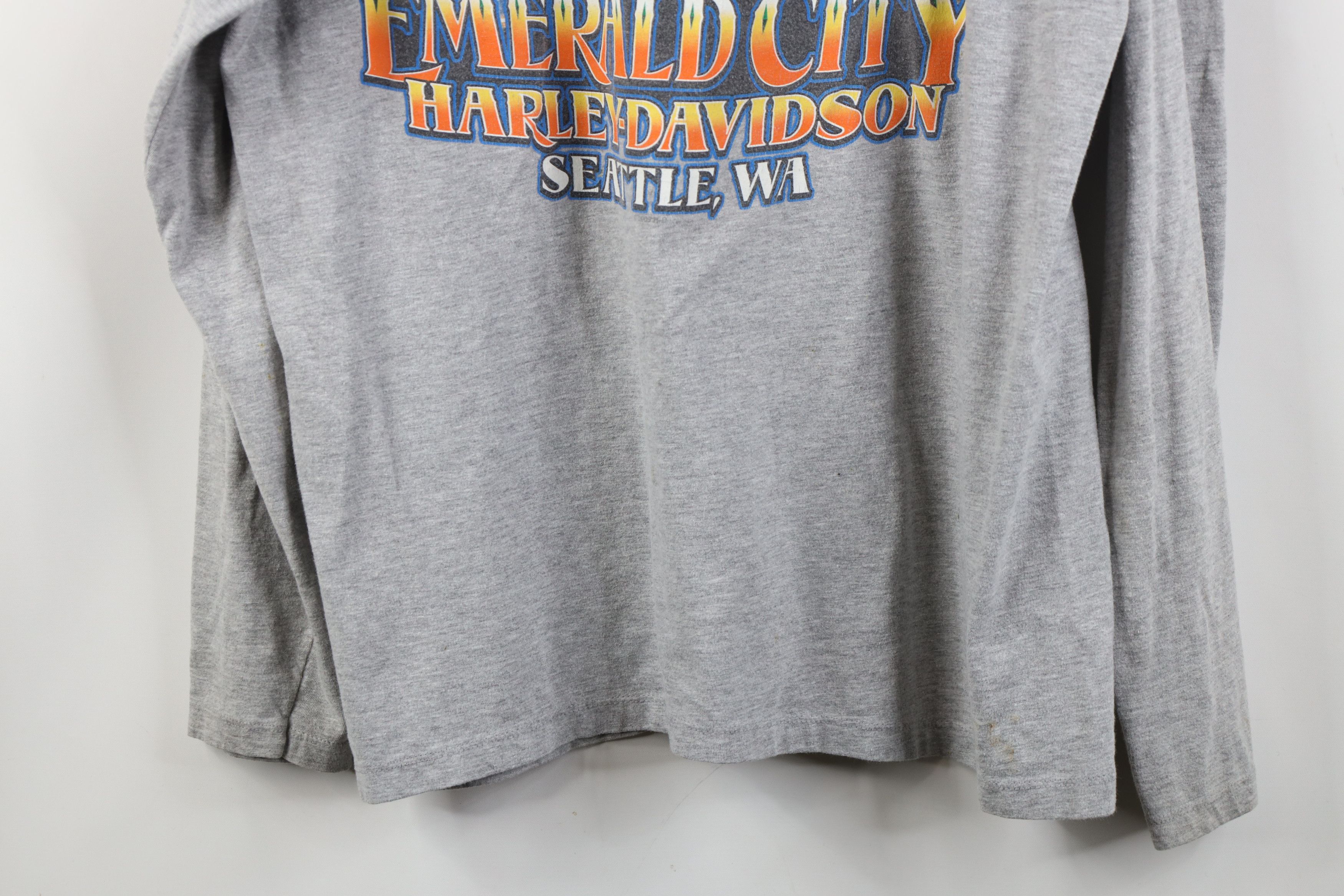 Harley Davidson Vintage Y2K Harley Davidson Seattle Long Sleeve T-Shirt Gray Size US L / EU 52-54 / 3 - 17 Thumbnail