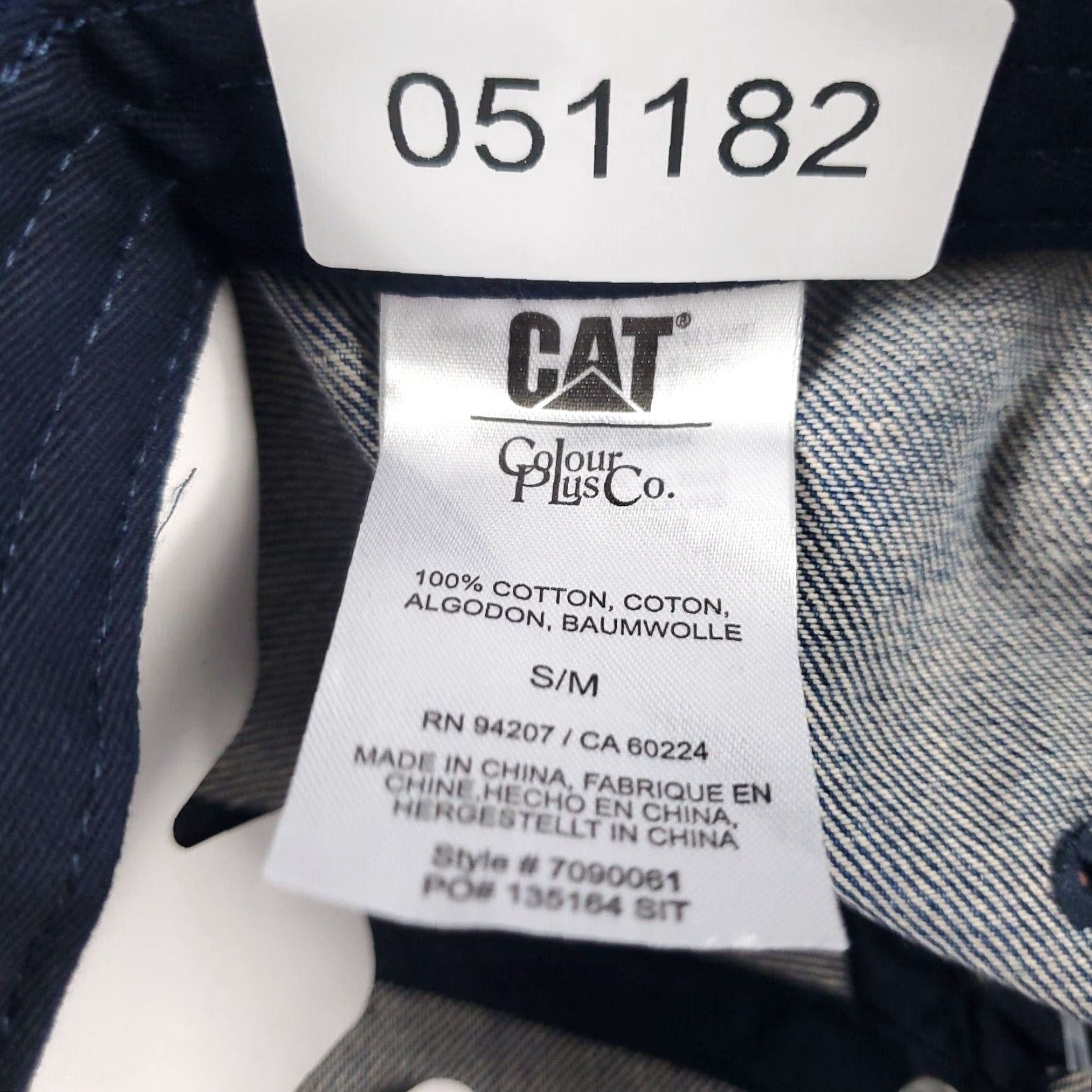 Vintage CAT Denim Baseball Cap Adjustable Mens Size M Blue Classic Sports Size ONE SIZE - 7 Thumbnail