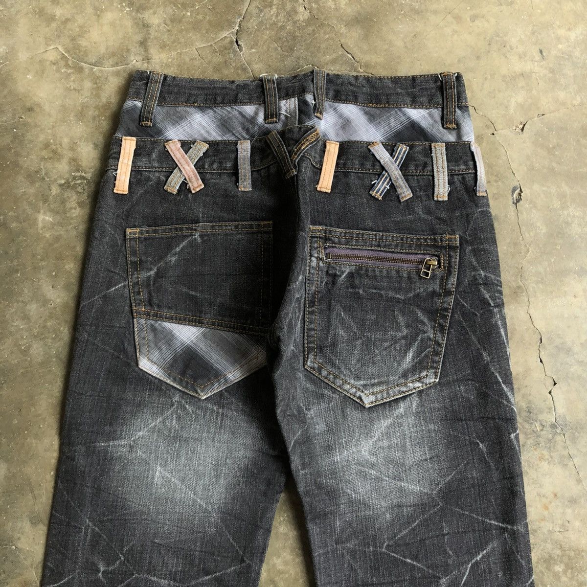 14th Addiction 2000s Nylaus Double Waist Denim Jeans Pant Faded Y2k Size US 28 / EU 44 - 8 Thumbnail