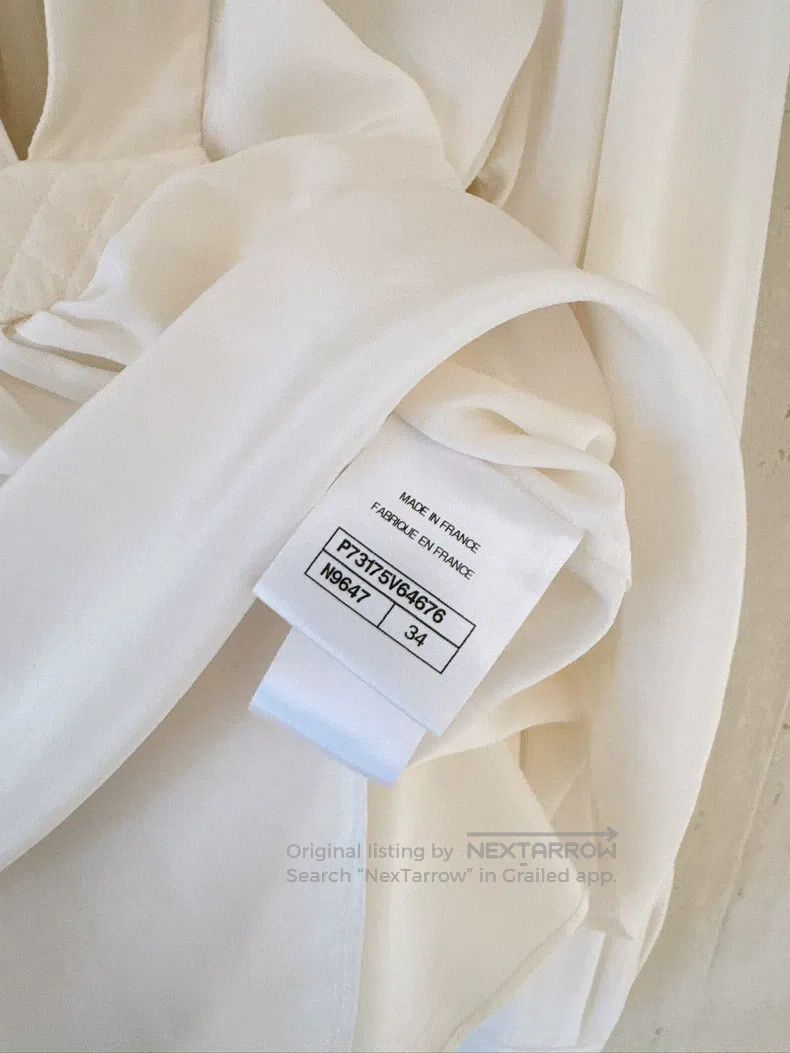 Chanel Chanel Deep V diamond silk shirt Size XXS / US 00 / IT 34 - 8 Thumbnail