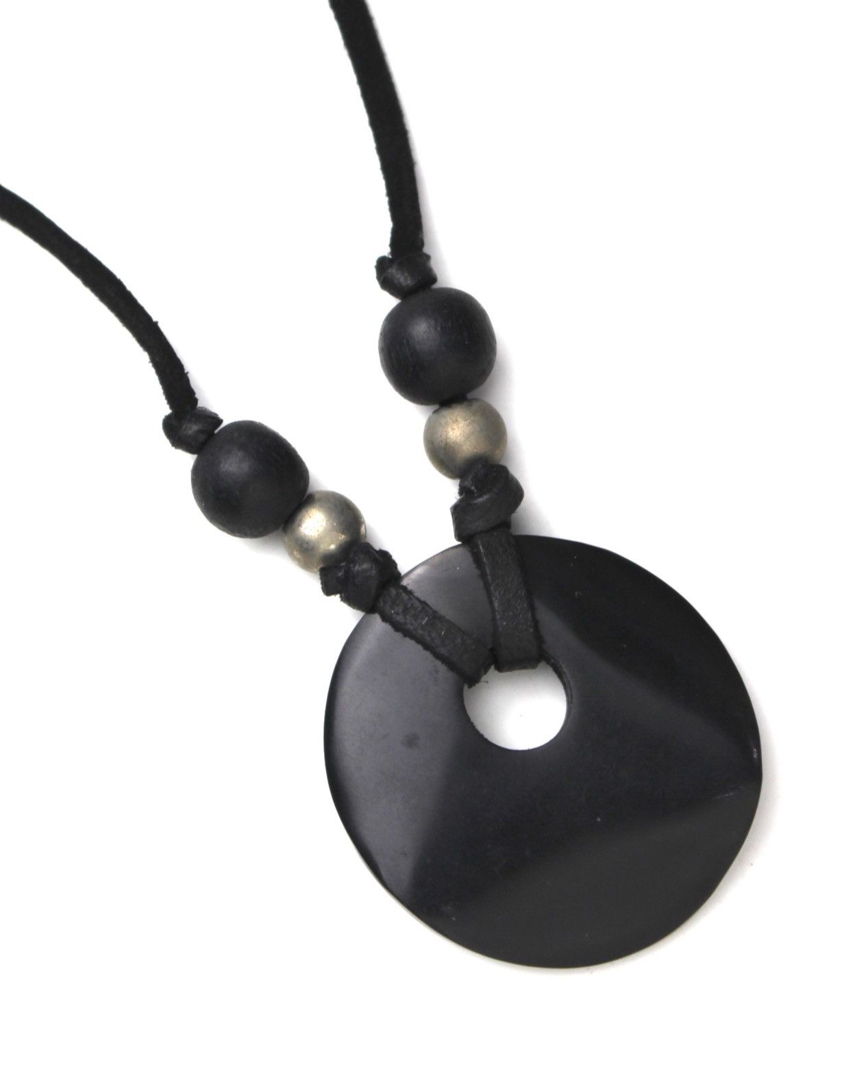 Vintage 2000S JAPANESE MADE BLACK MINIMALIST CIRCLE PENDANT NECKLACE Size ONE SIZE - 3 Thumbnail