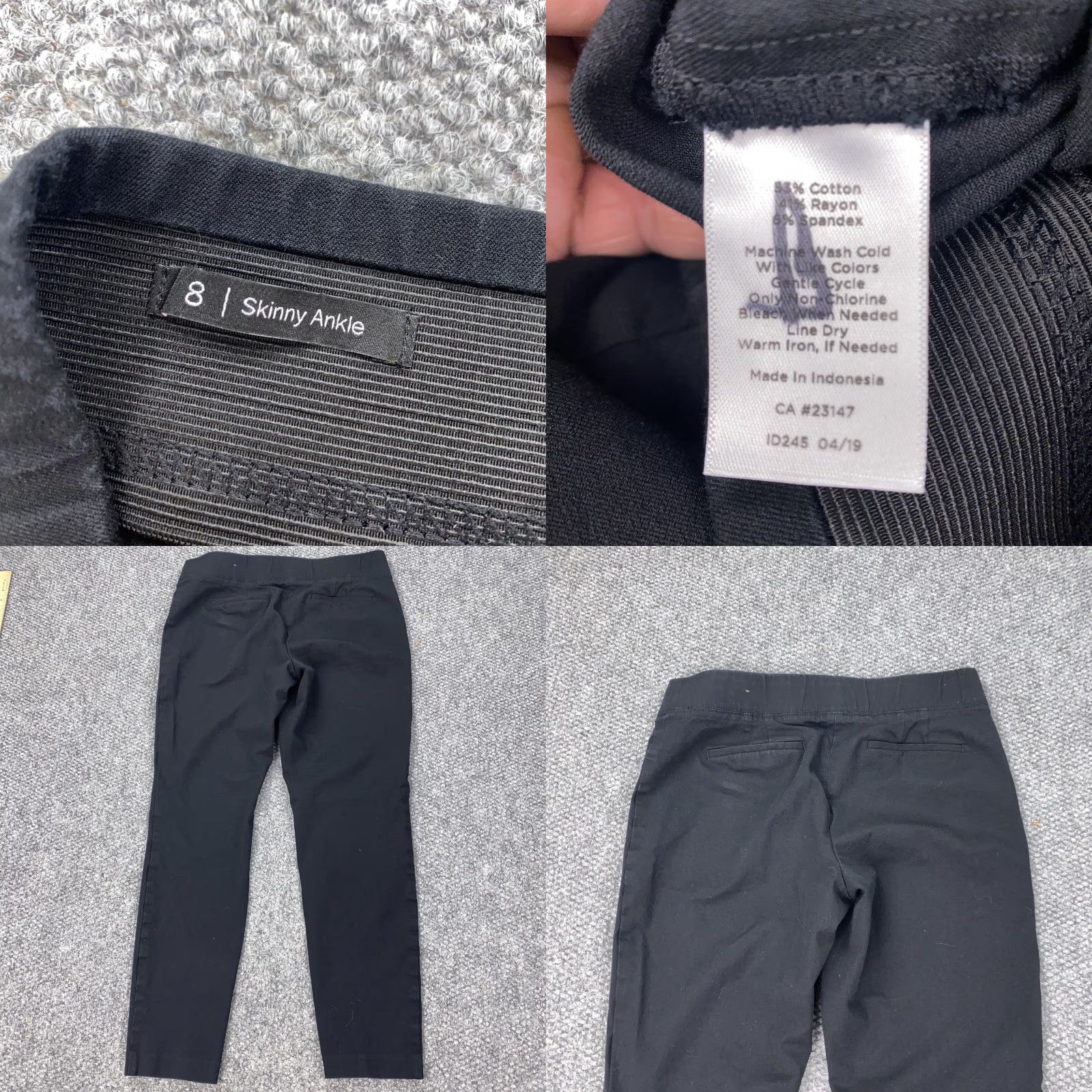 Talbots Talbots Pants Womens 8 Black Skinny Ankle Stretch Office Work Size 30" / US 8 / IT 44 - 8 Thumbnail