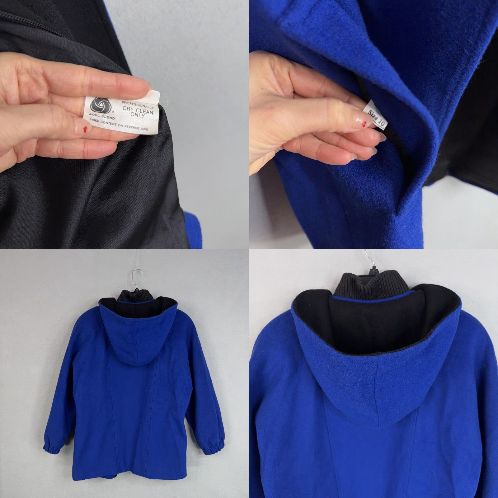 Mackintosh VINTAGE Sport Macs by Mackintosh Coat Womens 10 Blue Wool Hooded Parka Jacket USA 80s Parka Womens 10 Blue Wool Hooded Coat USA 80s Mens? Size L / US 10 / IT 46 - 8 Thumbnail
