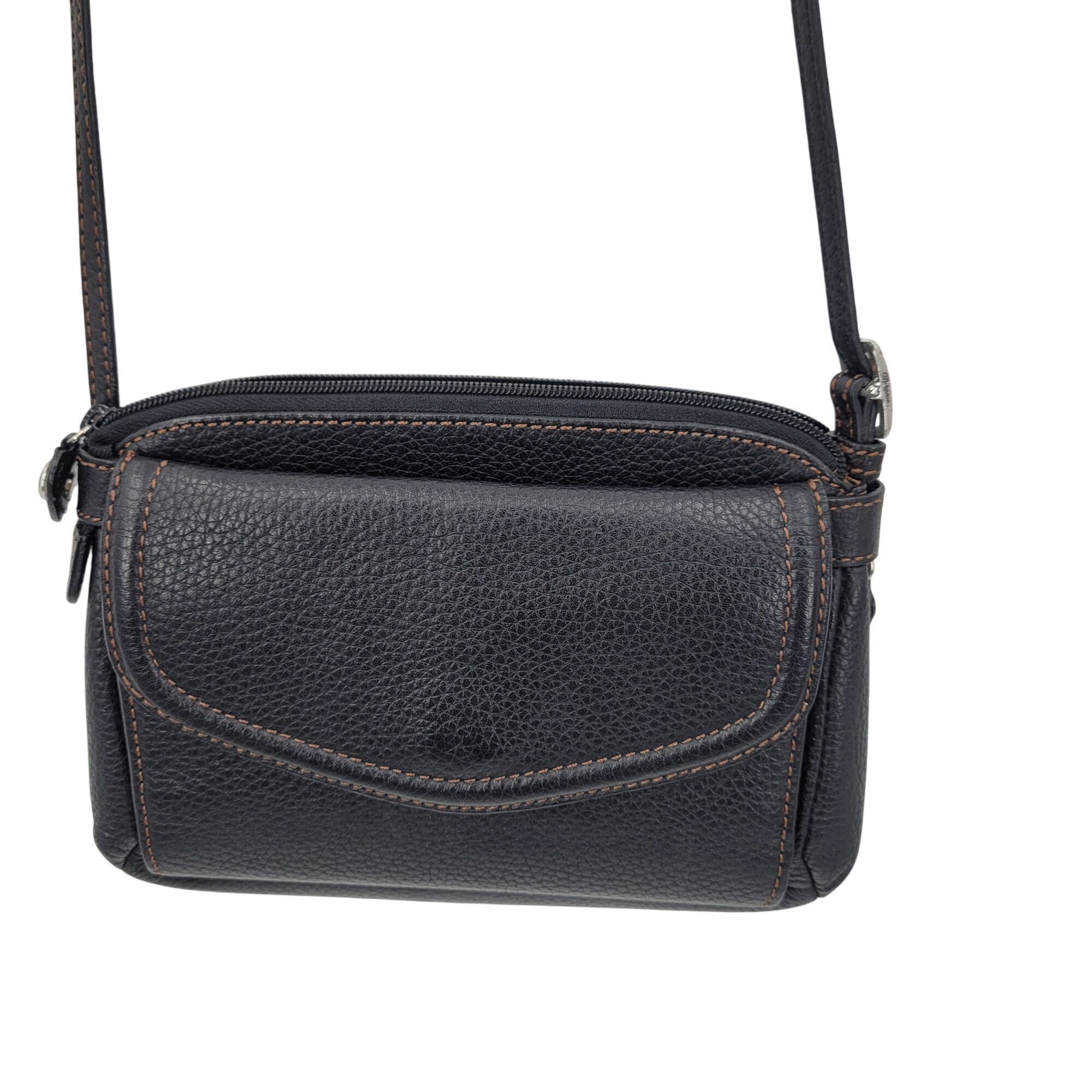 Brighton Brighton Black Leather Crossbody Embroidered Multiple Pocket Size ONE SIZE - 7 Thumbnail