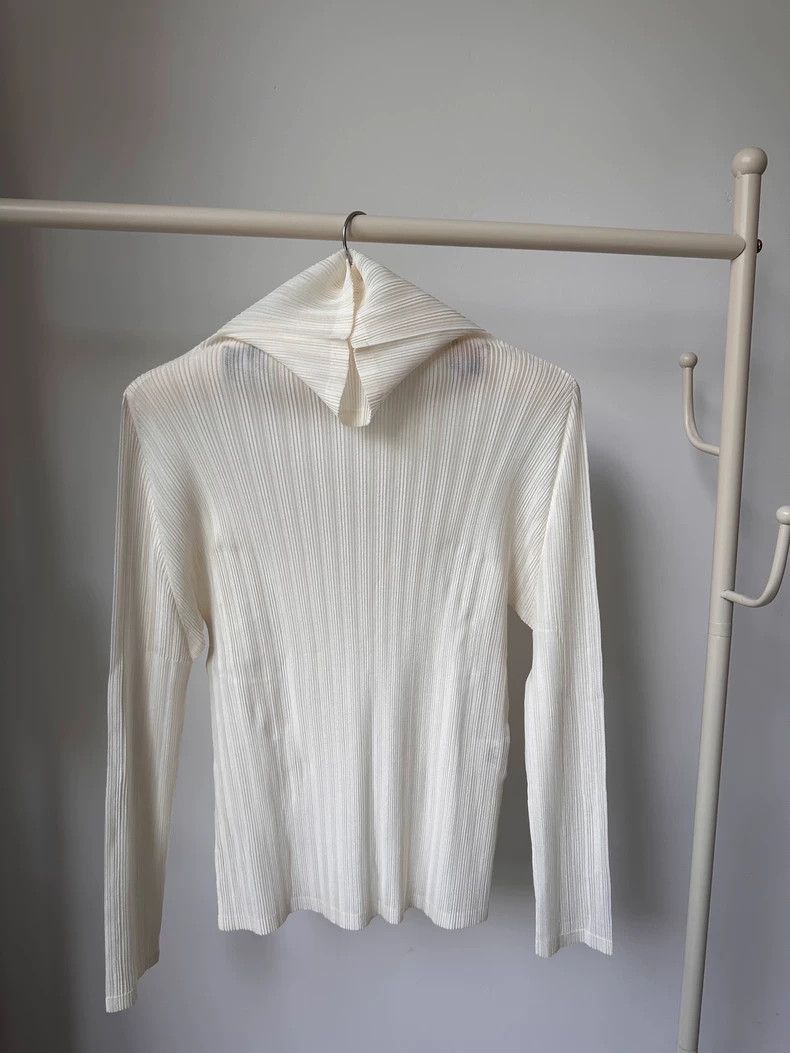 Issey Miyake Issey Miyake size:3 White pleated long-sleeved shirt Size XS / US 0-2 / IT 36-38 - 1 Thumbnail