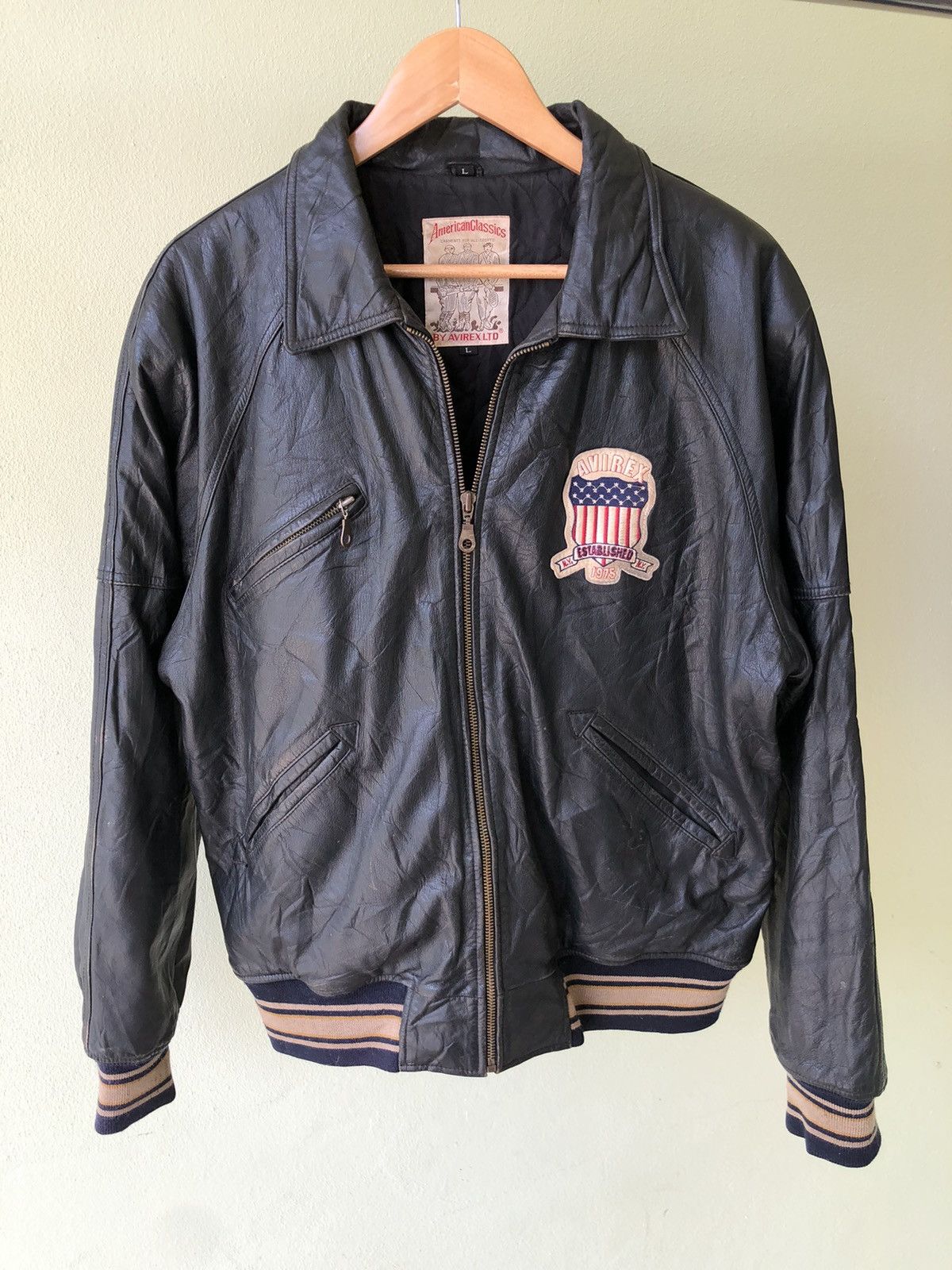 Avirex × Rap Tees 🔥 RARE VINTAGE ICON AVIREX VARSITY LEATHER JACKET Size US L / EU 52-54 / 3 - 12 Thumbnail