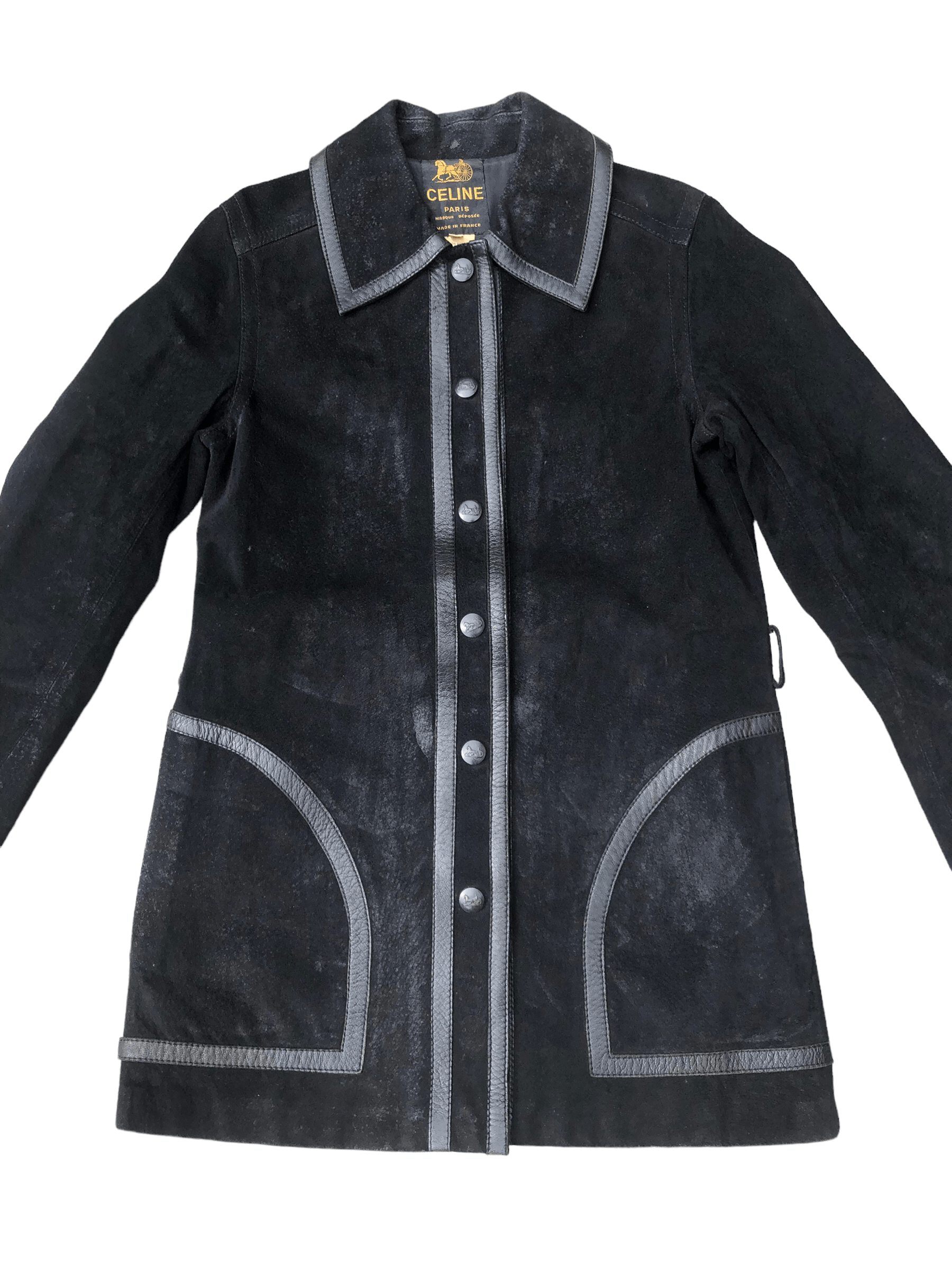 Celine 💯Vintage 70/80s CELINE PARIS Modele Dispose Pigskin Coat Size L / US 10 / IT 46 - 3 Thumbnail