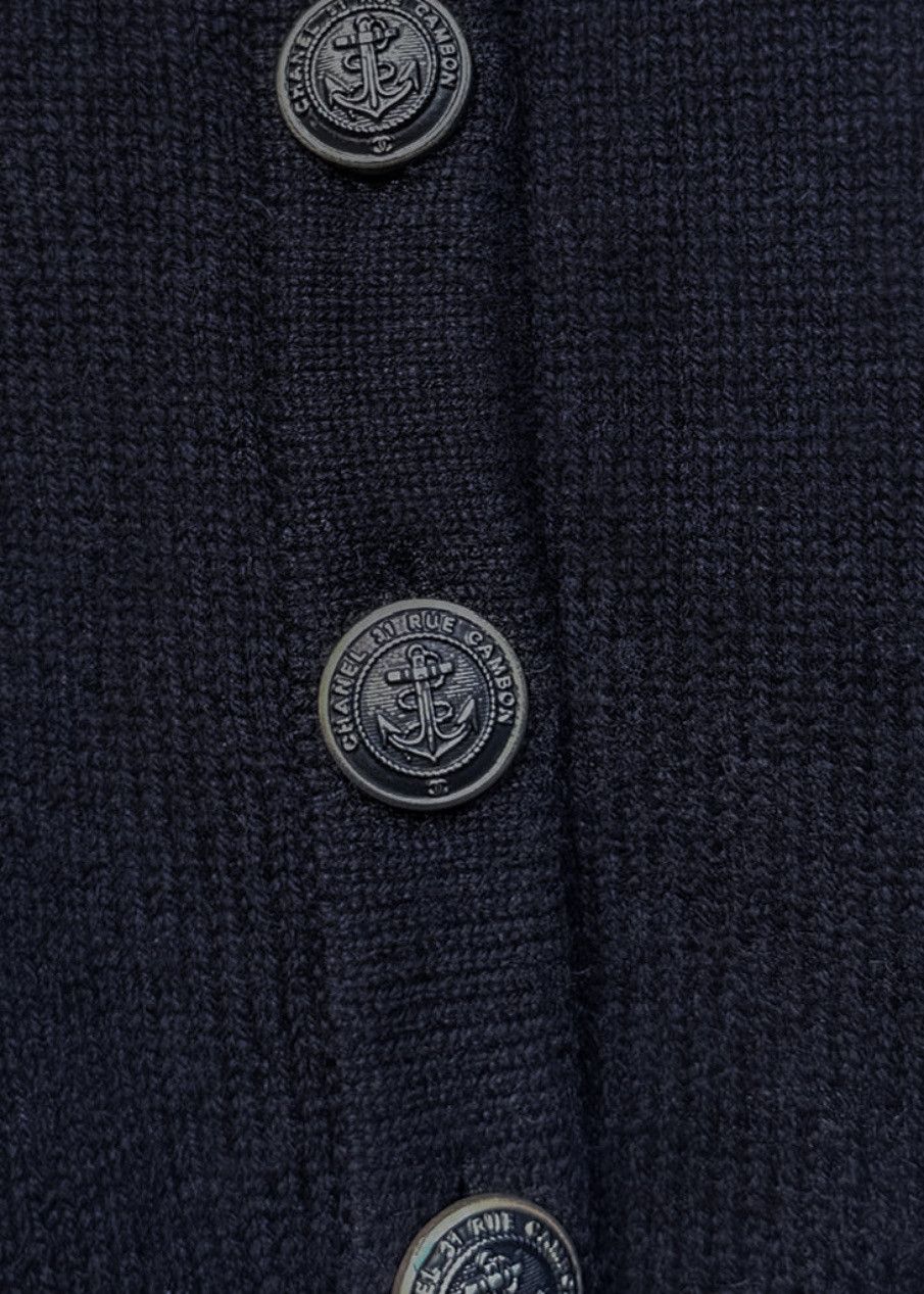 Chanel Chanel 2018 Navy Blue Cashmere Nautical Cardigan Sweater Size M / US 6-8 / IT 42-44 - 4 Thumbnail