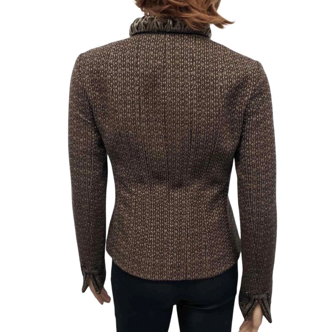 Elie Tahari Elie Tahari Tweed Blazer Jacket Velvet Trim Reversible XS/S Size XS / US 0-2 / IT 36-38 - 10 Thumbnail