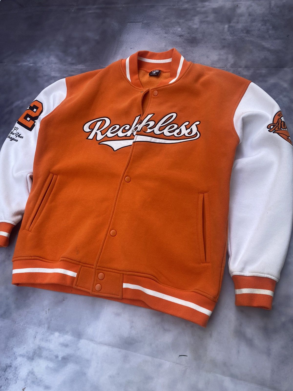 Japanese Brand × Vintage Reckless Athletic 92 MLB Varsity Bomber Vintage Size US L / EU 52-54 / 3 - 3 Thumbnail