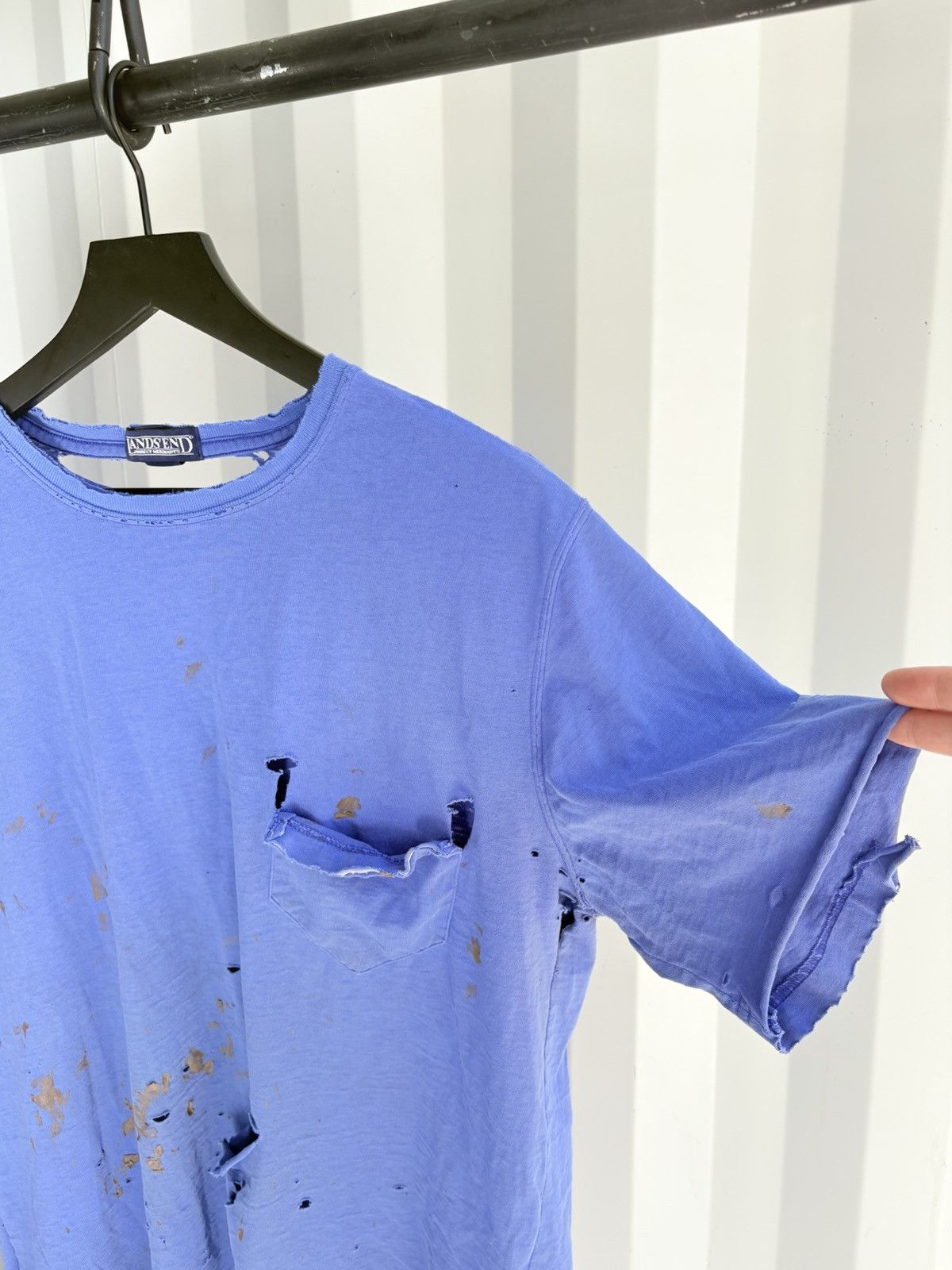 Vintage Vintage Blank Shirt Faded Distressed Thrashed Grunge Size US L / EU 52-54 / 3 - 3 Thumbnail
