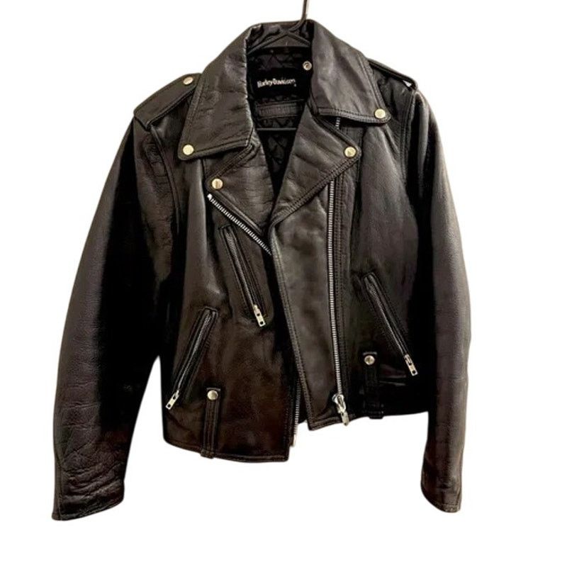 Harley Davidson Vintage 1990s Harley-Davidson Women’s Leather Moto Jacket Size S / US 4 / IT 40 - 2 Thumbnail