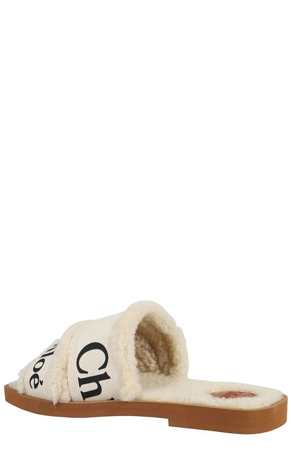 Chloe o1loc1c1024 Woody Shearling Slides in White Size US 7 / IT 37 - 3 Thumbnail