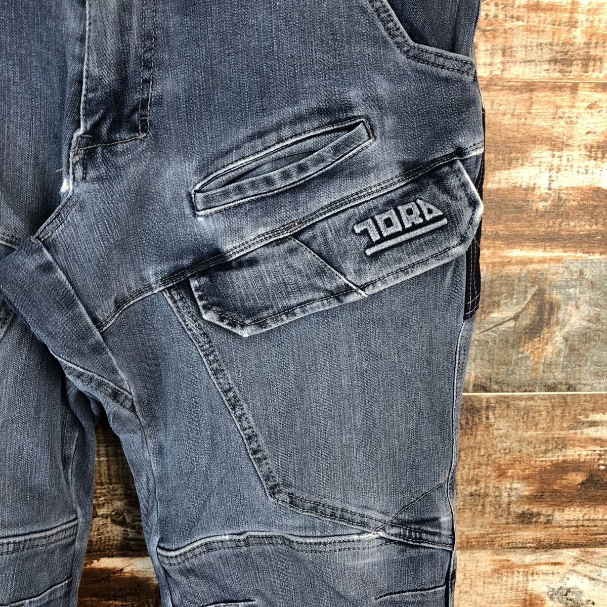 Japanese Brand Tora japan vintage ripped Blue Denim Pants #A2159 Size US 32 / EU 48 - 8 Thumbnail