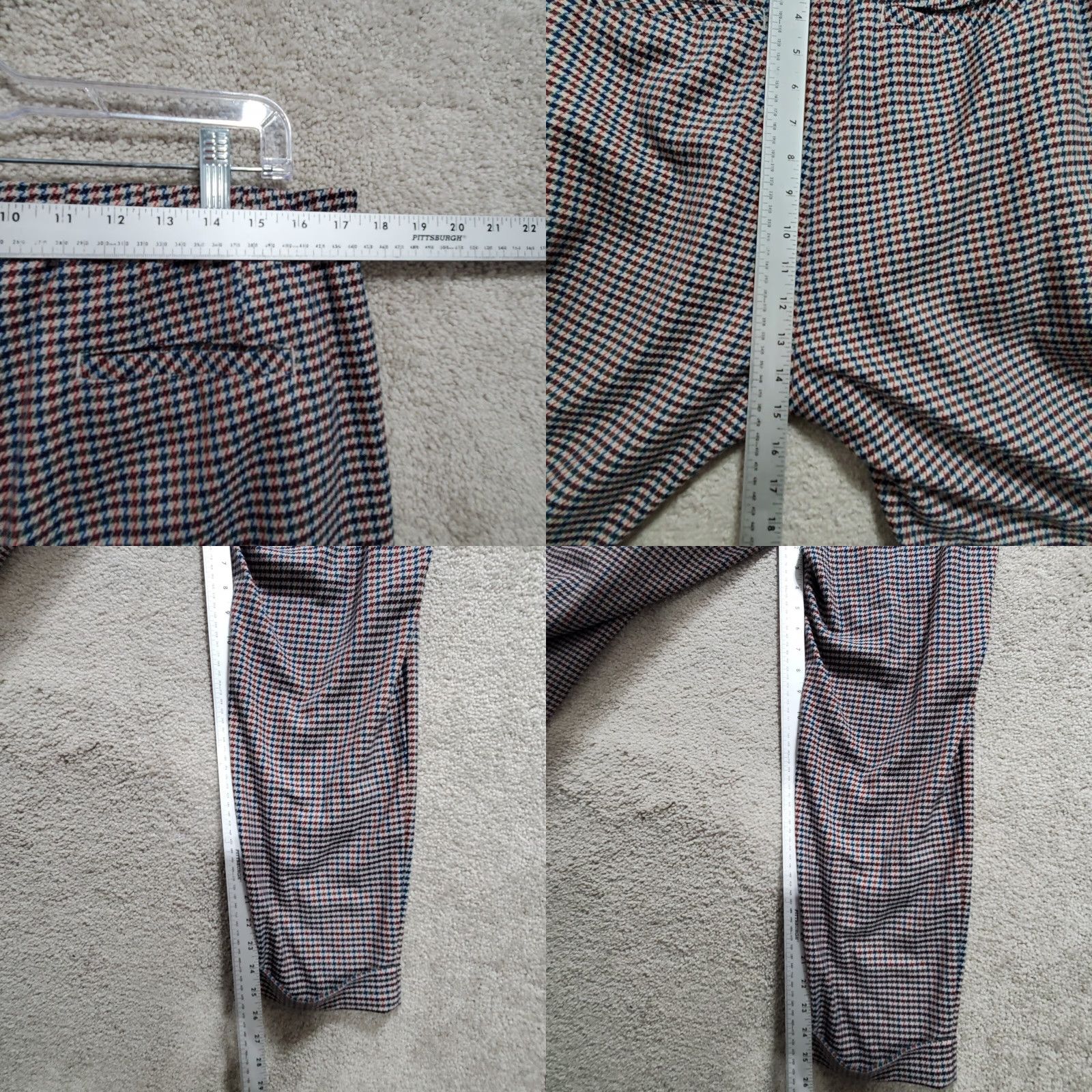J. Jill J.Jill Pants Women's 16 Multicolor Houndstooth Plaid Polyester Stretch Cuffed - Casual, Regular, Wide Selection Size 38" / US 16 / IT 52 - 9 Thumbnail